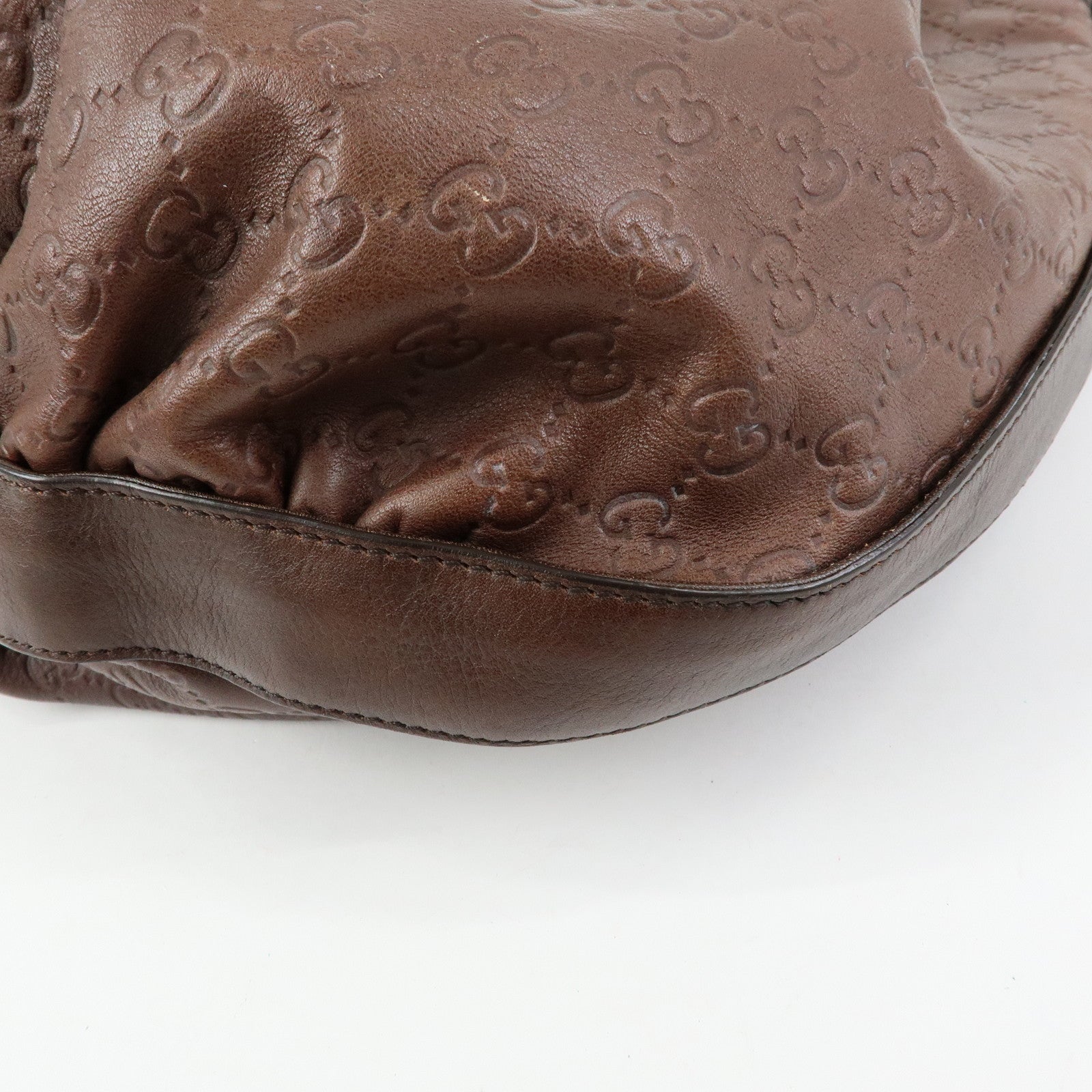 GUCCI Interlocking G Guccissima Leather Shoulder Bag Brown 223951