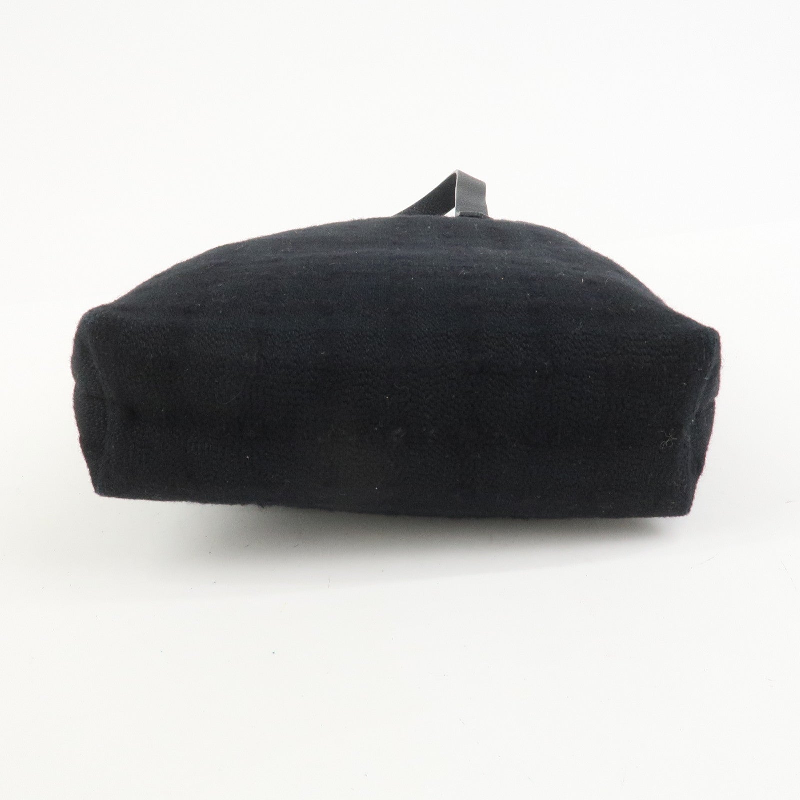 HERMES Amedaba PM Canvas Leather Tote Bag Hand Bag Black