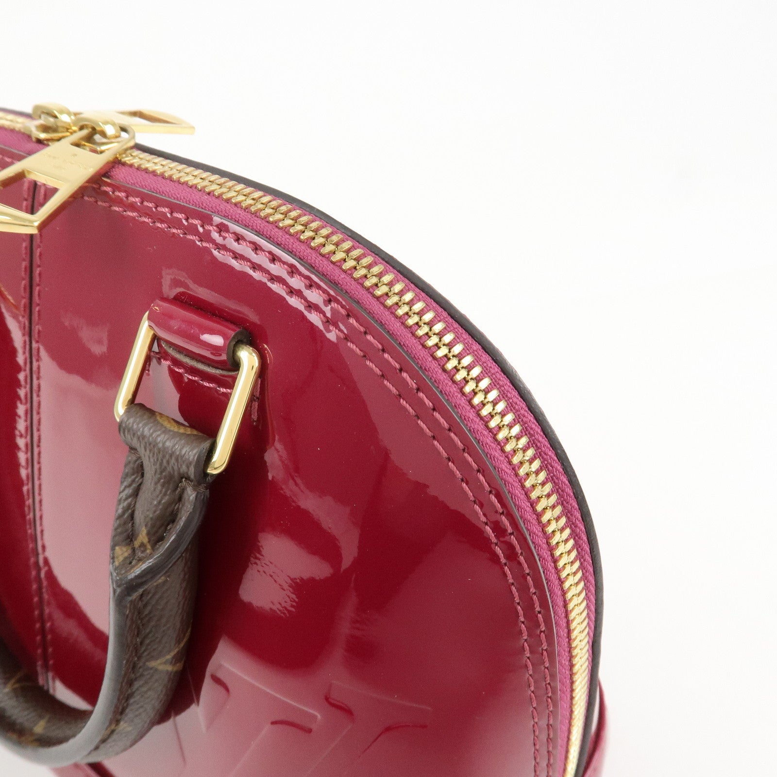 Louis Vuitton Monogram Vernis Alma BB 2Way Hand Bag Magenta M54785 Used