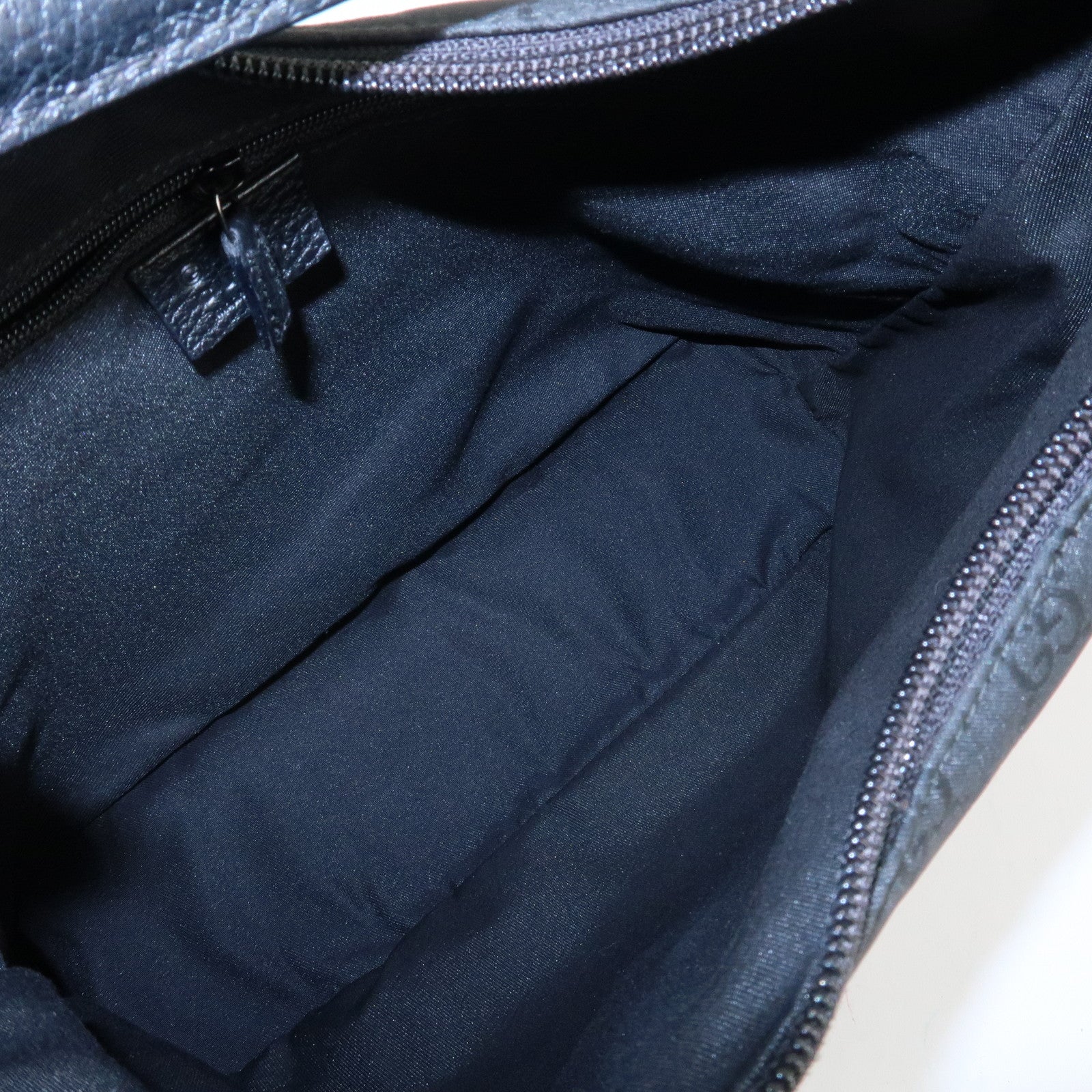 GUCCI GG Nylon Leather Shoulder Bag Hand Bag Black 179776 Used