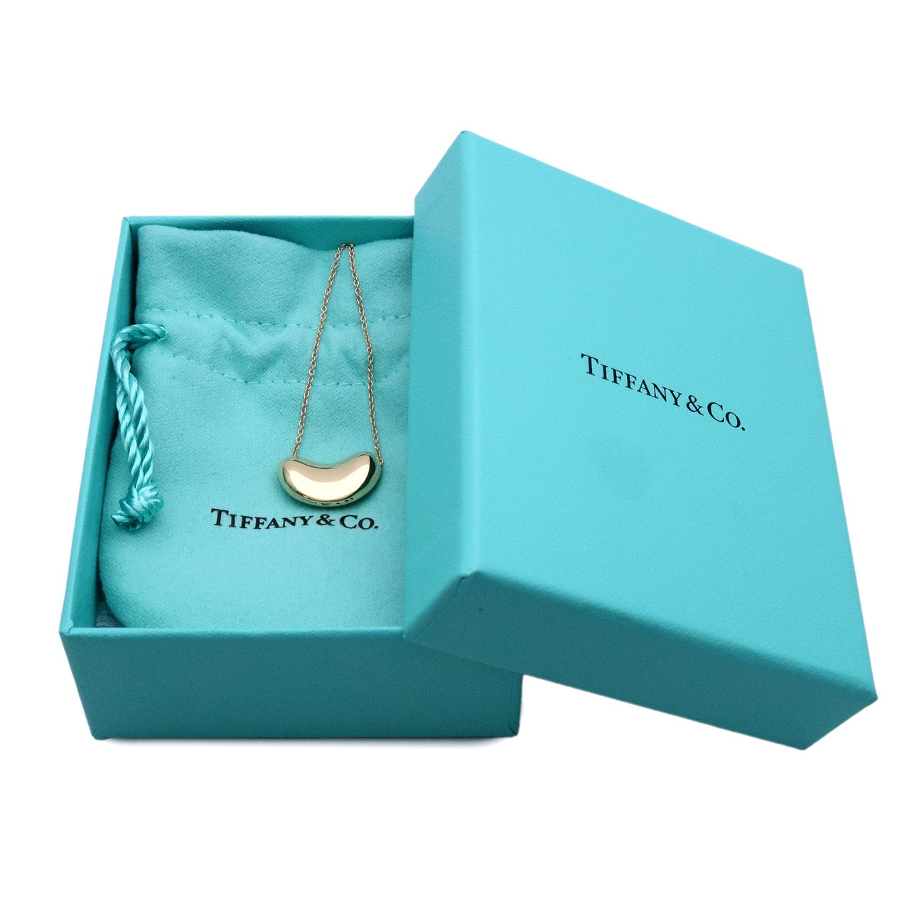 Tiffany&Co. Bean Necklace Medium K18YG 750YG Yellow Gold