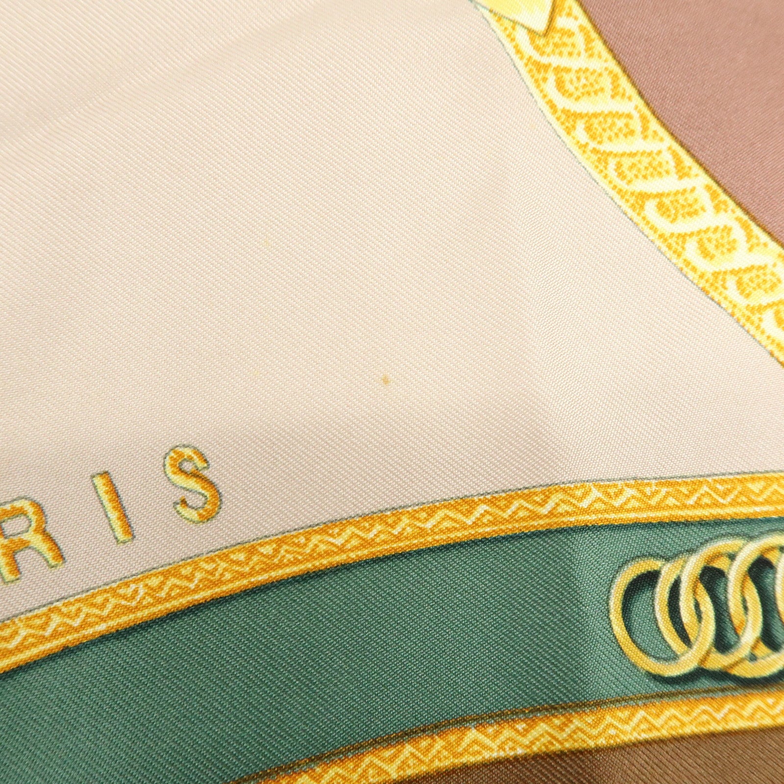 HERMES Carre 90 Set of 2 Silk 100% Scarf Black Gold Brown