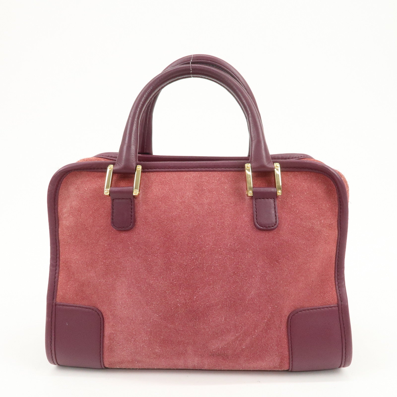 LOEWE Anagram Amazona 28 Suede Leather Hand Bag Pink Purple