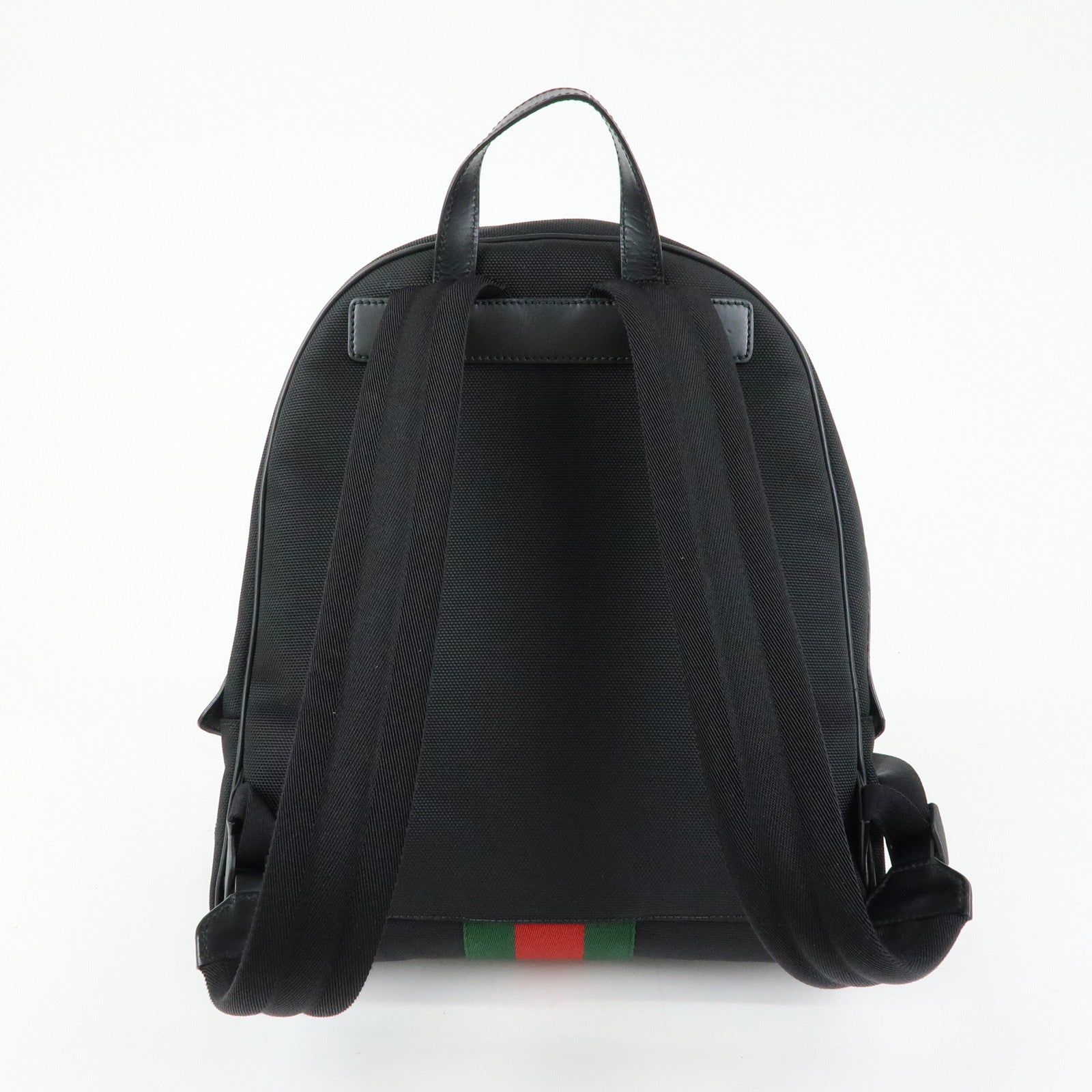 GUCCI Sherry Canvas Leather Backpack Rucksack Black 630917