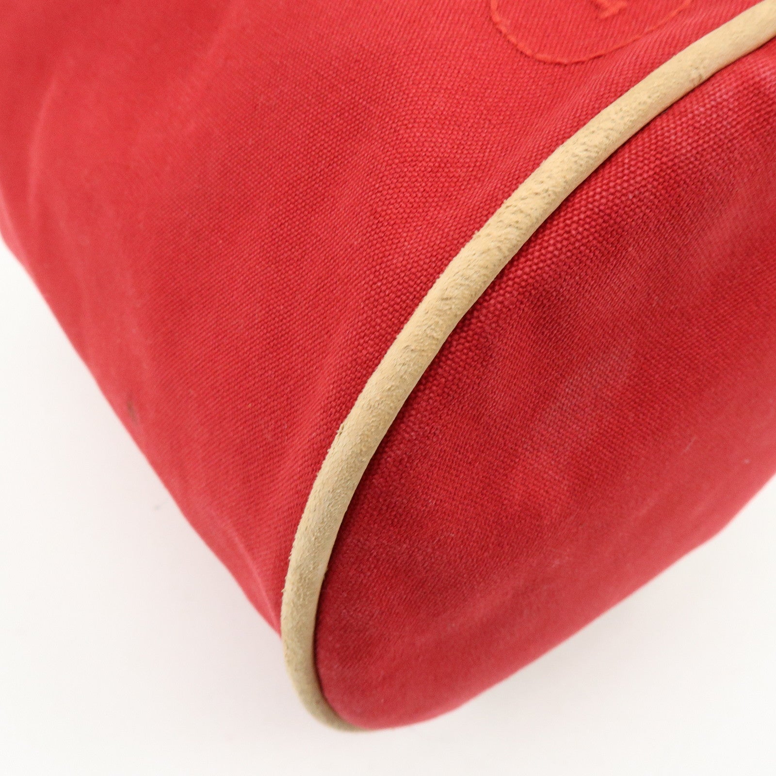 HERMES Canvas Leather Polochon Mimil PM Drawstring Shoulder Bag