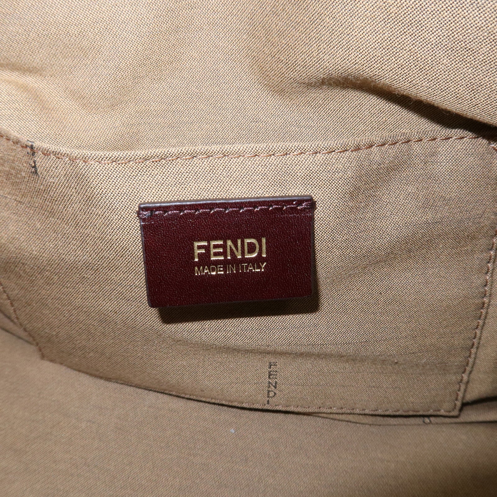 FENDI Zucca Canvas Leather Mini Boston Bag Black Brown 8BL104
