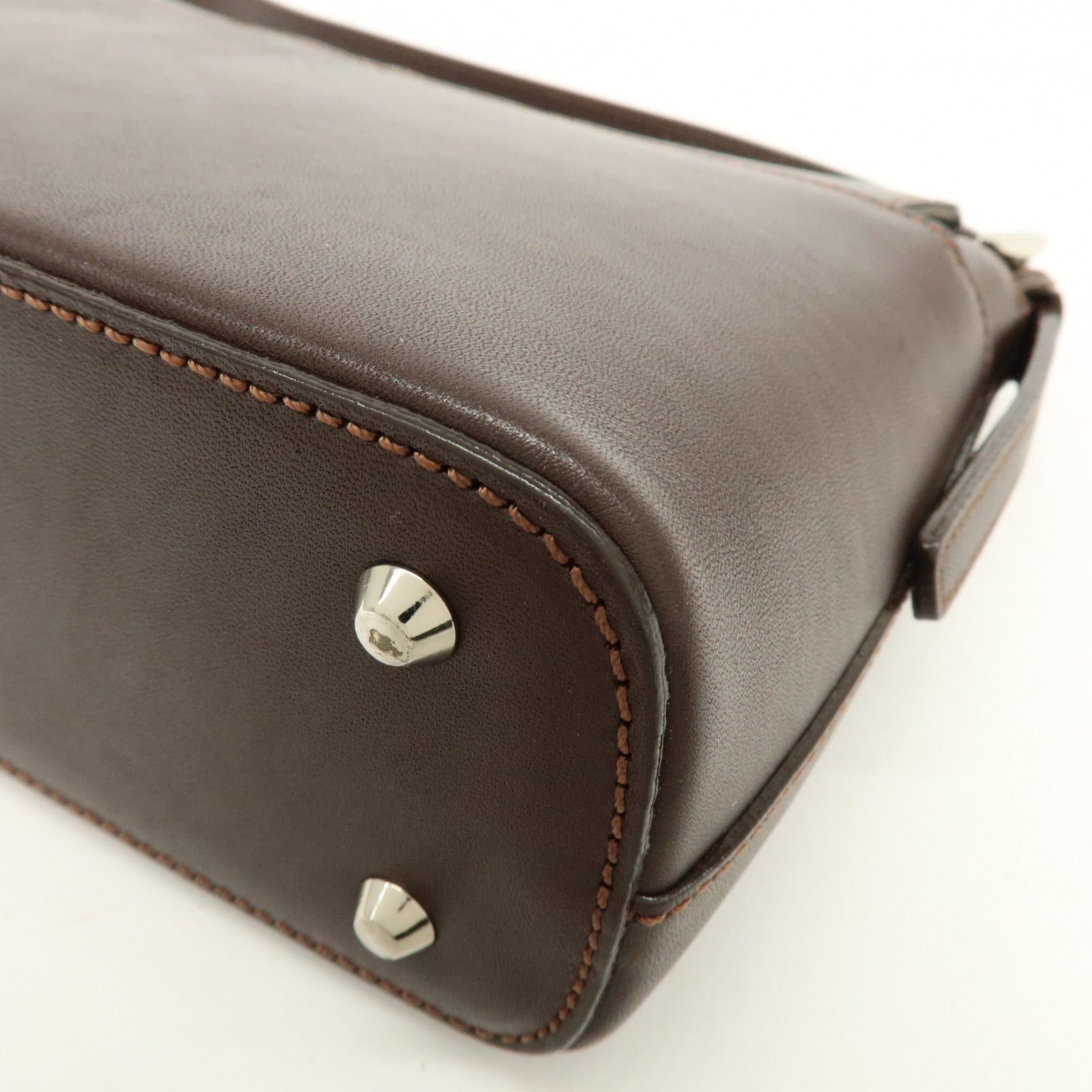BURBERRY Leather Hand Bag Shoulder Bag Brown