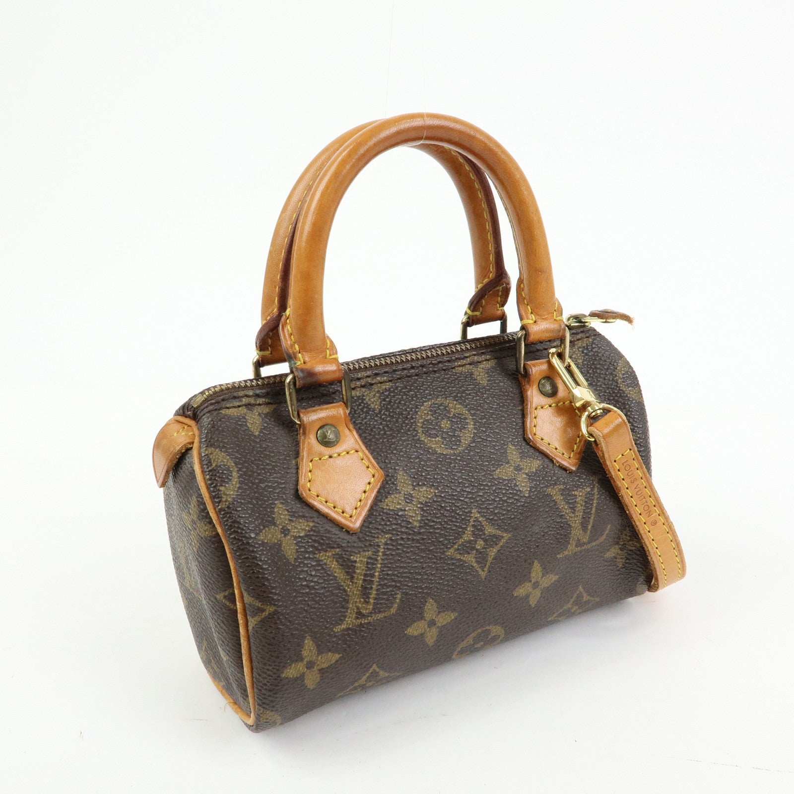 Louis Vuitton Monogram Mini Speedy Hand Bag & Strap Brown M41534