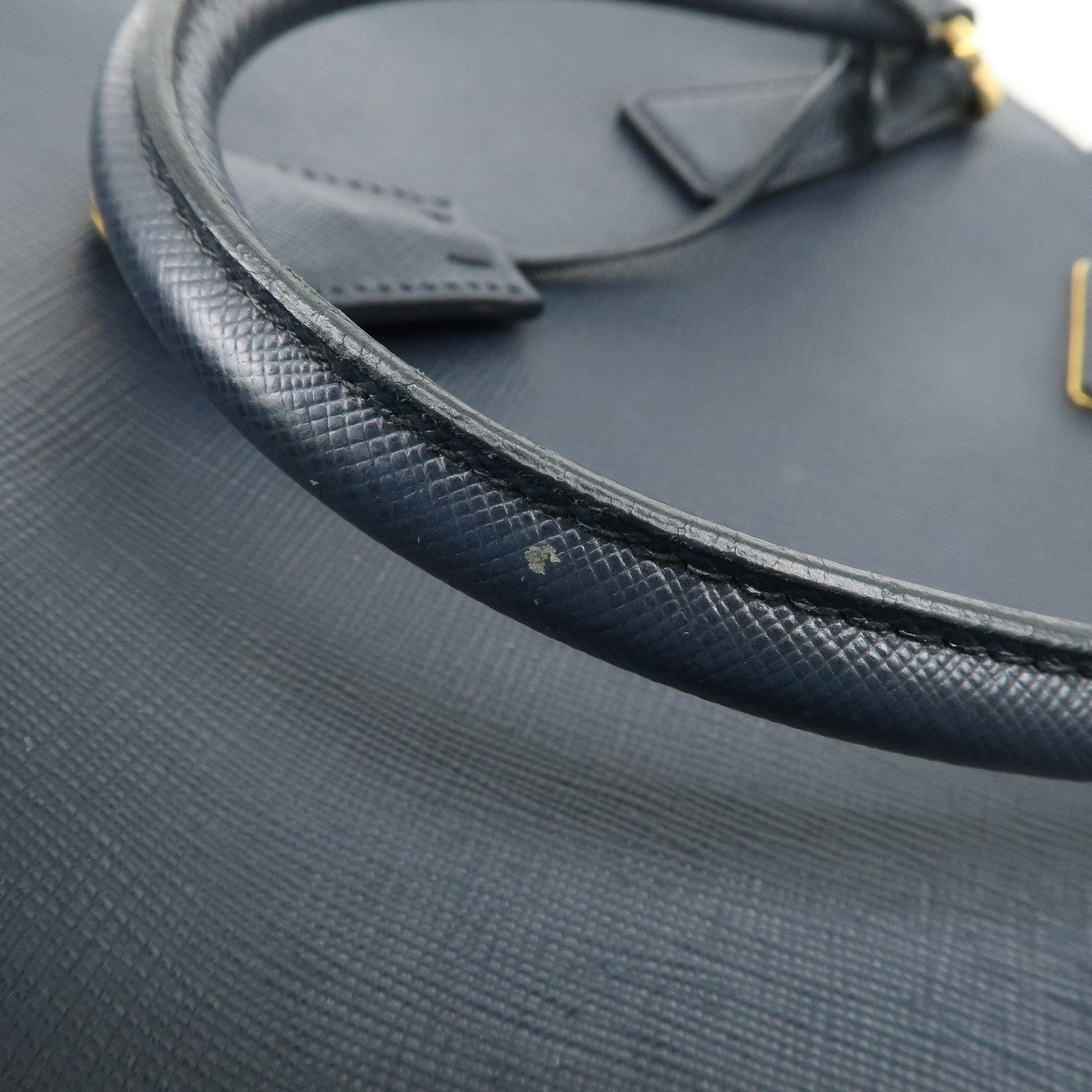PRADA Galleria Saffiano Leather 2Way Bag Hand Bag Navy BN2274