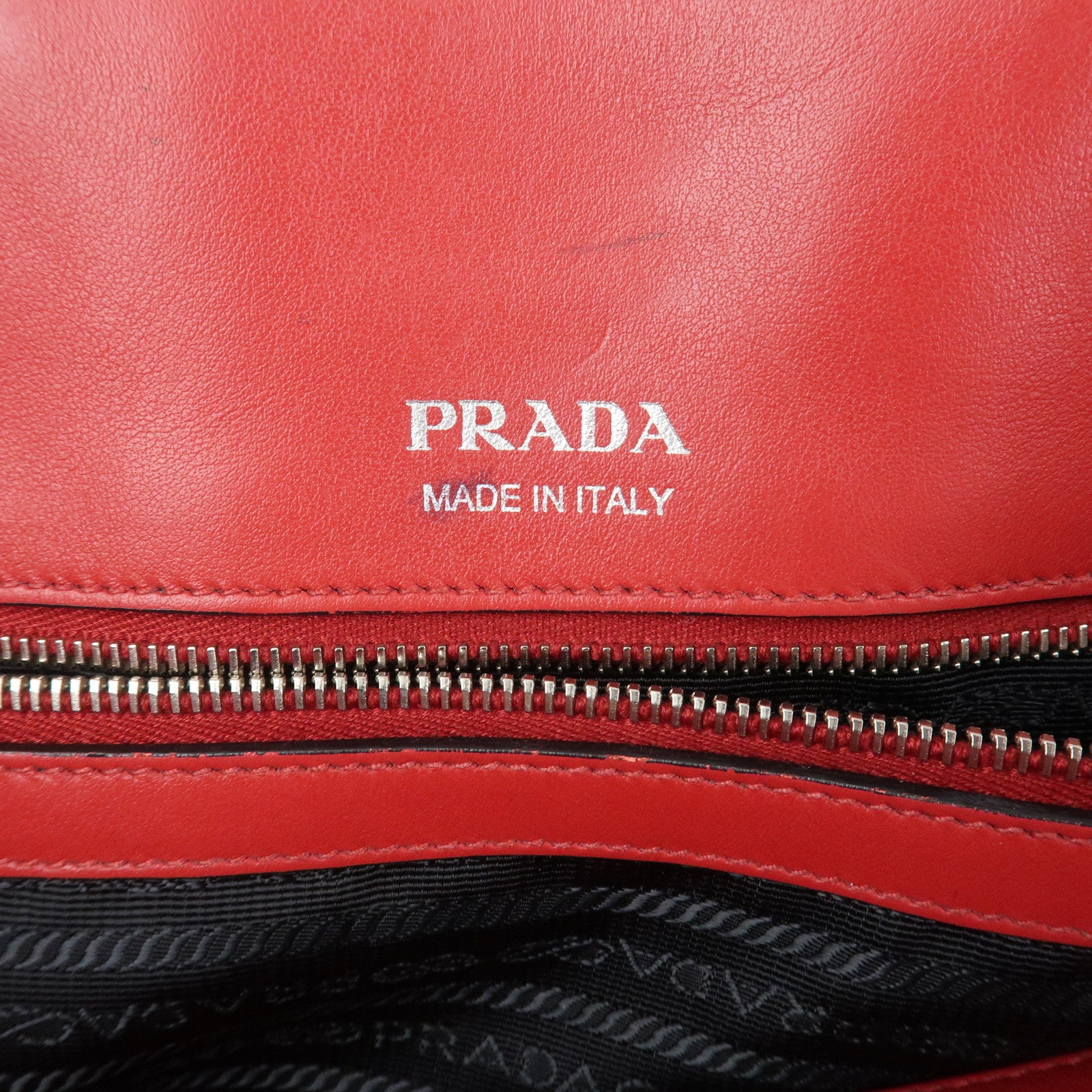 PRADA Logo Leather 2Way Bag Tote Bag Hand Bag Shoulder Bag 1BG041