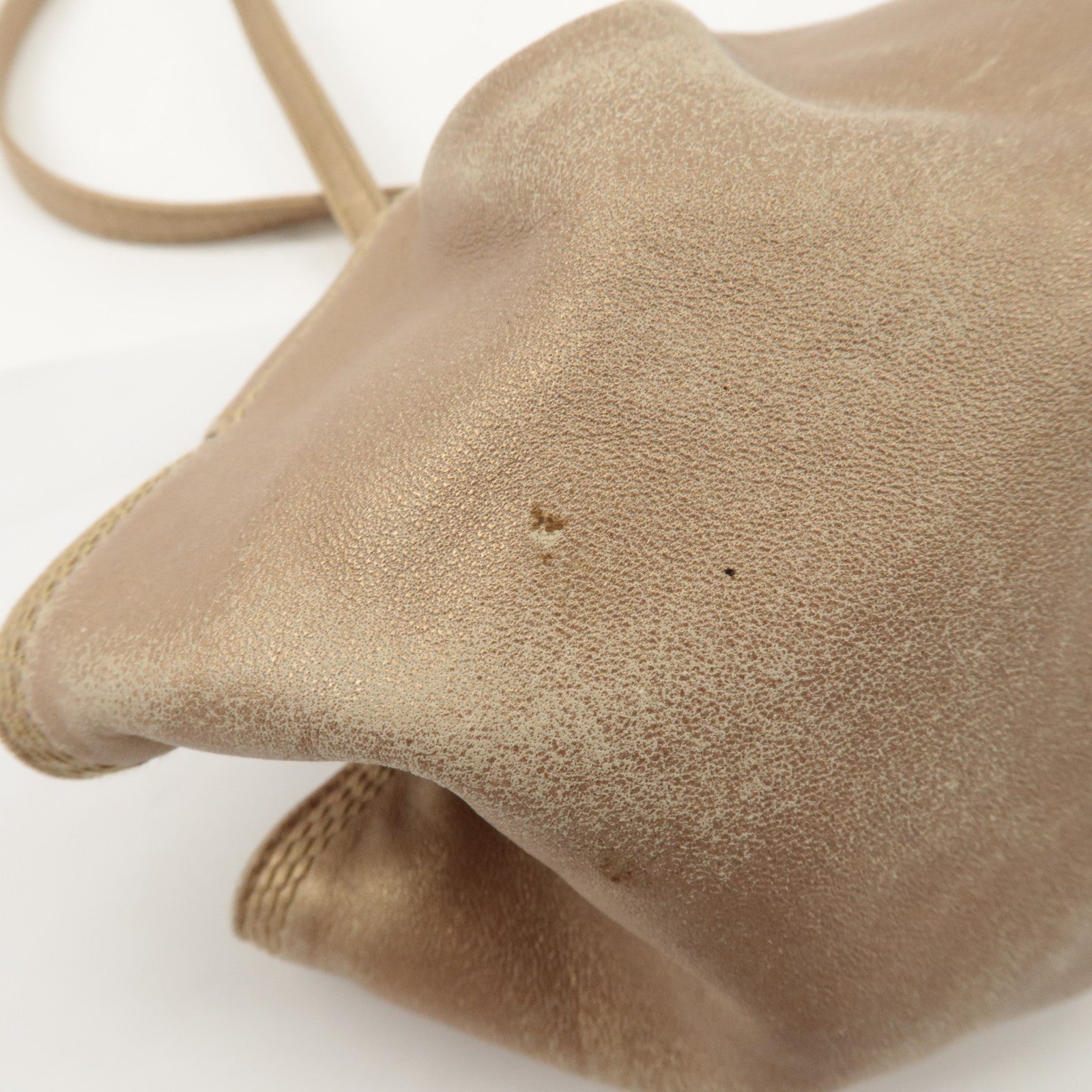 LOEWE Anagram Leather Mini Nappa Aire Hand Bag Tote Bag Gold Used