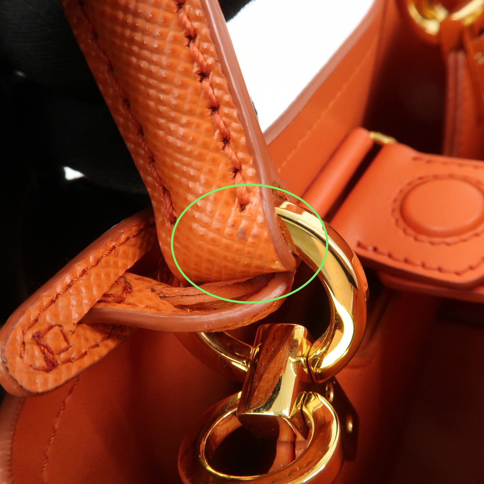 PRADA Panier 2Way Bag Hand Bag Shoulder Bag Orange 1BA217