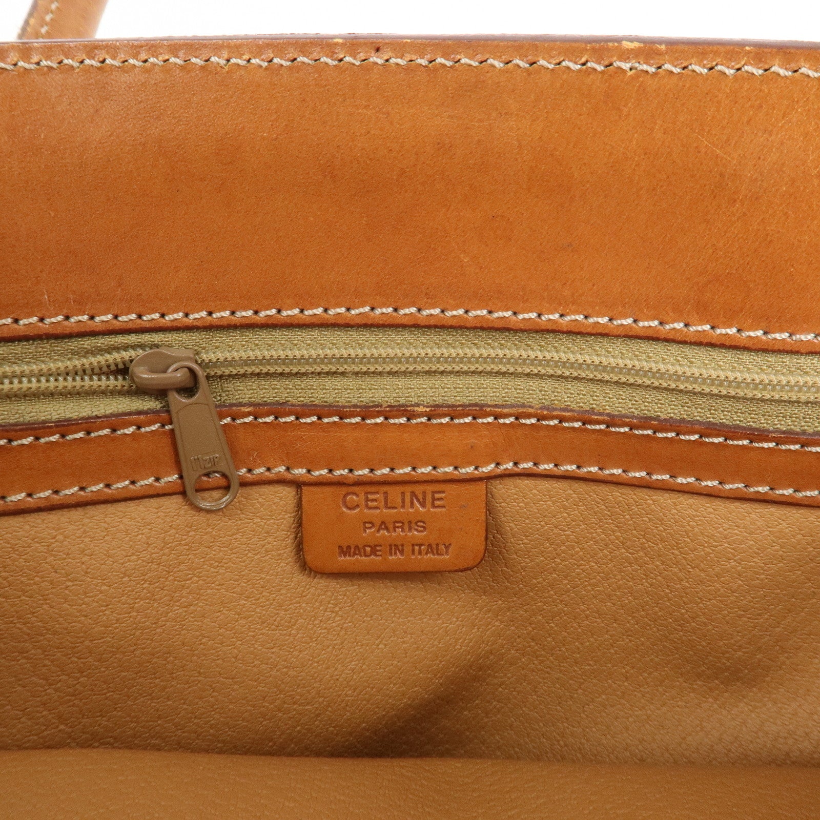 CELINE Macadam PVC Leather Tote Bag Hand Bag Brown