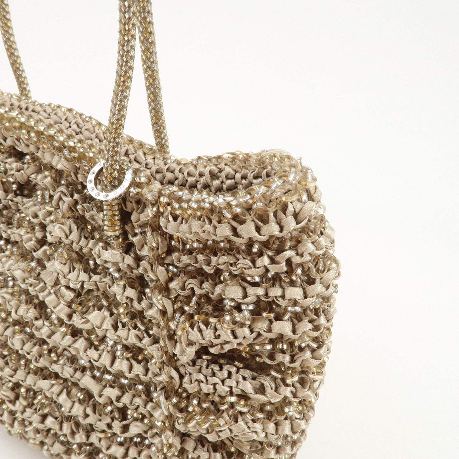 ANTEPRIMA Wire Bag PVC Satin Code Hand Bag Shoulder Bag Beige