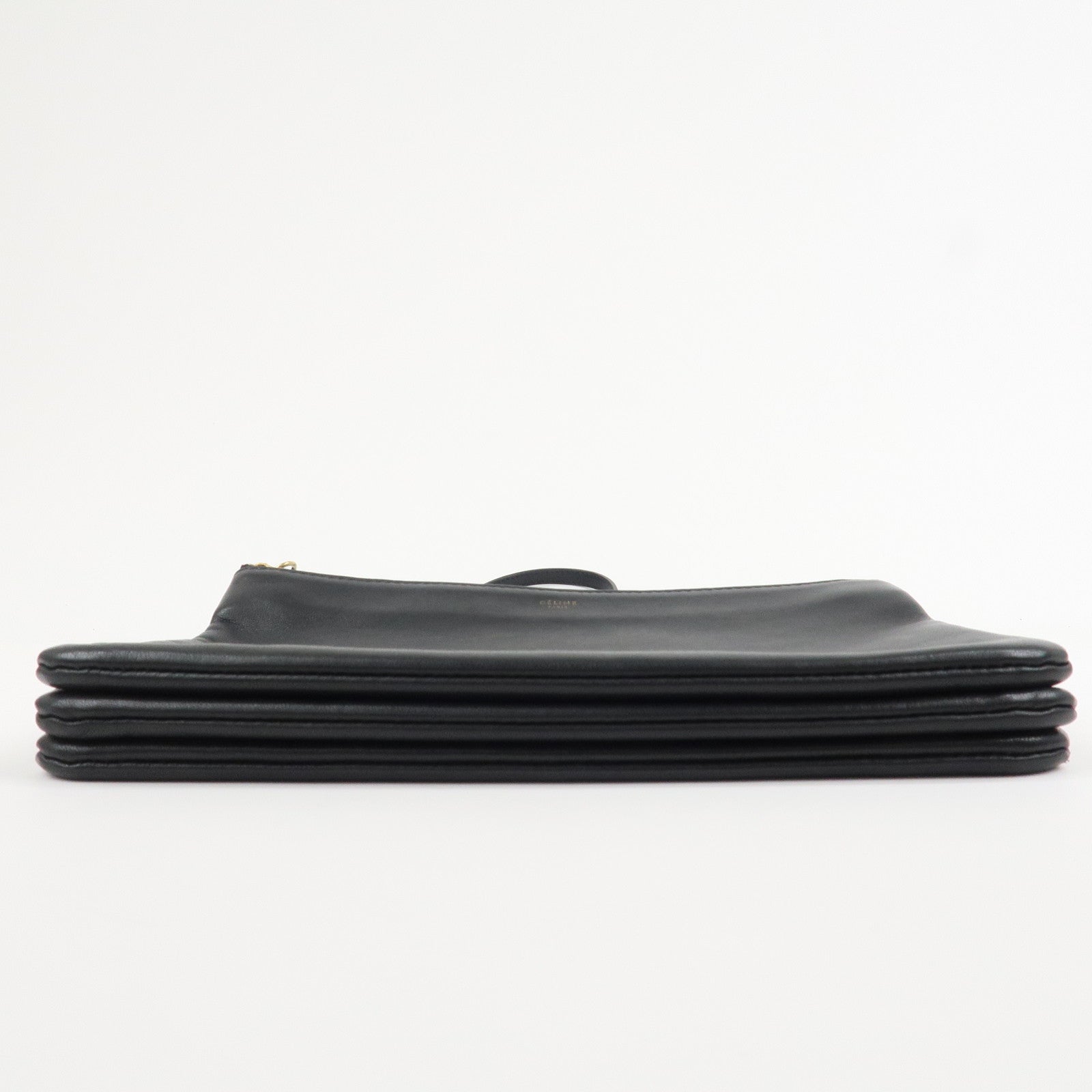CELINE Calf Skin Trio Bag Shoulder Bag Crossbody Bag Black