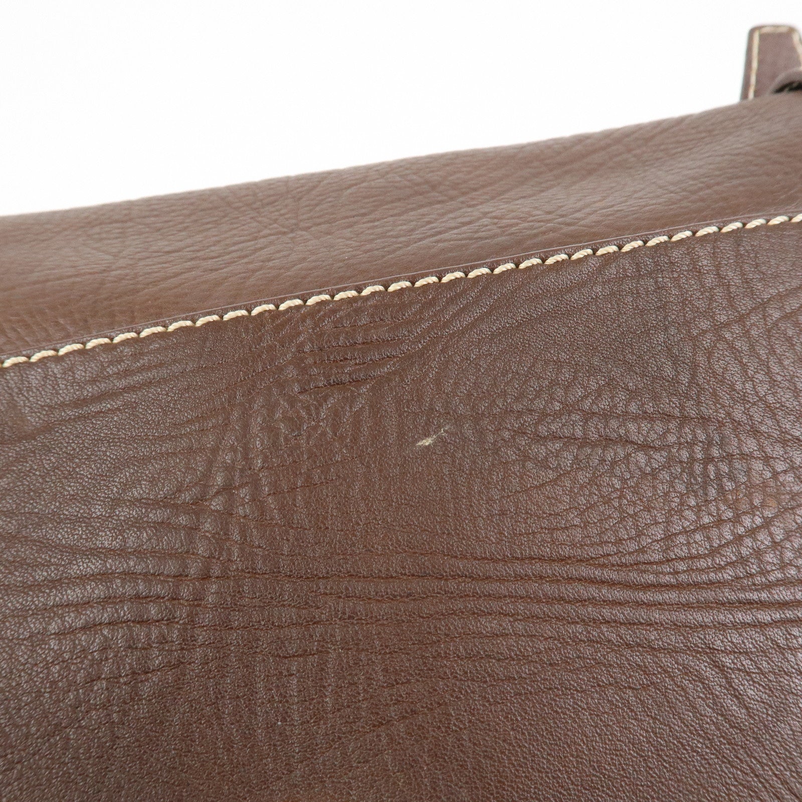 CELINE Logo Leather Boogie Bag Large Tote Bag Hand Bag Brown