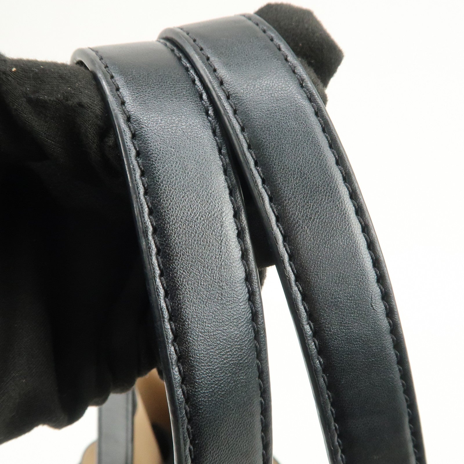 MICHAEL KORS Logo Leather Shoulder Bag Hand Bag Black