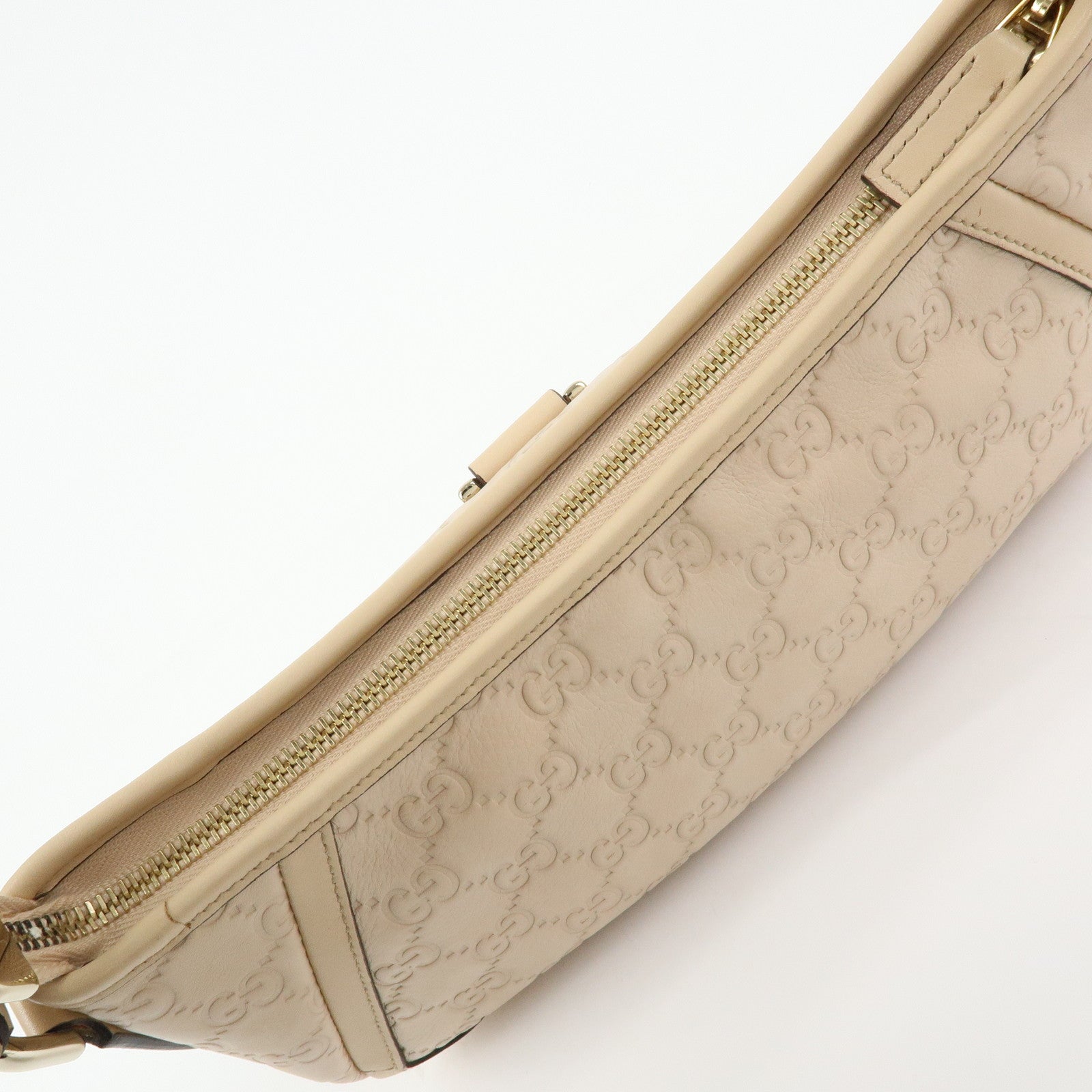 GUCCI Abbey Guccissima Leather Hand Bag Shoulder Bag Beige 130939