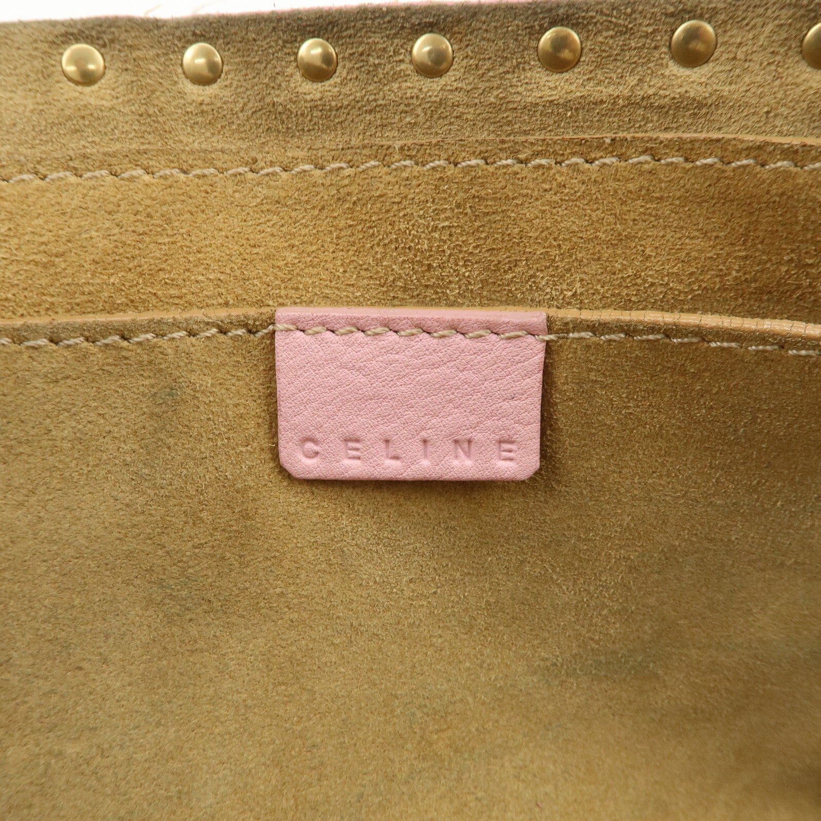 CELINE Leather Boogie Bag Hand Bag Tote Bag Pink