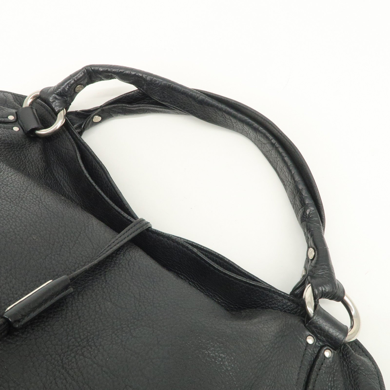 CELINE Bittersweet Leather Shoulder Bag Hand Bag Black