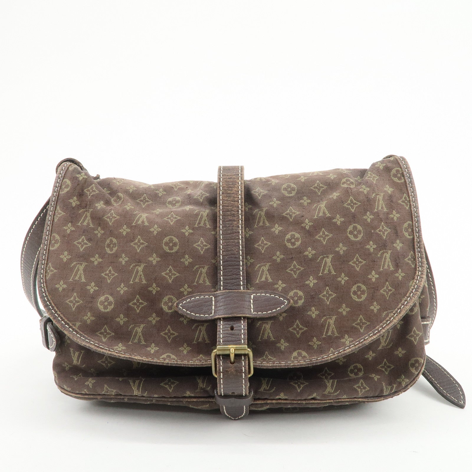 Louis Vuitton Monogram Mini Lin Saumur 30 Shoulder Bag Ebene M95227