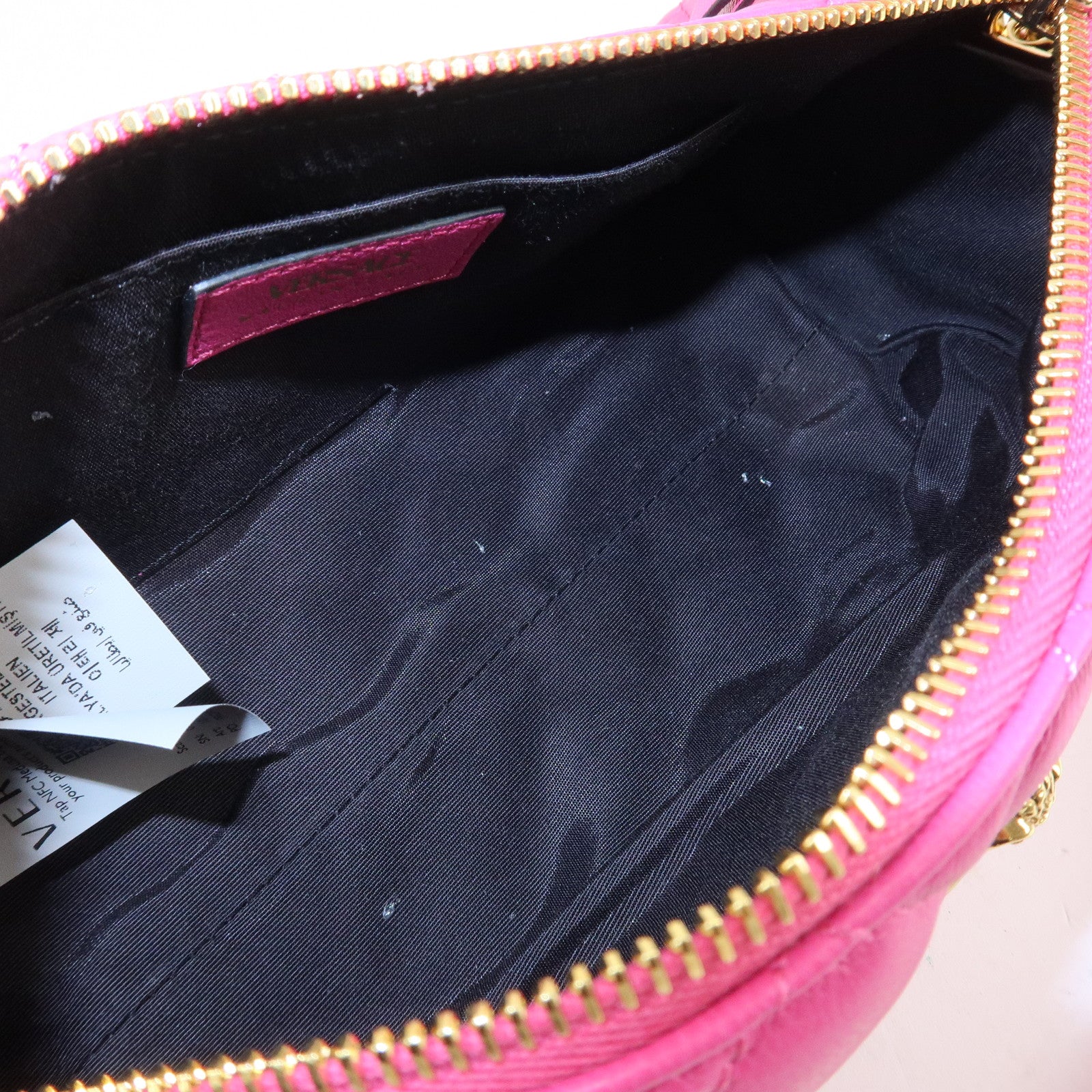 GIANNI VERSACE Medusa Chain Shoulder Bag Hand Bag Gold HDW Pink Used