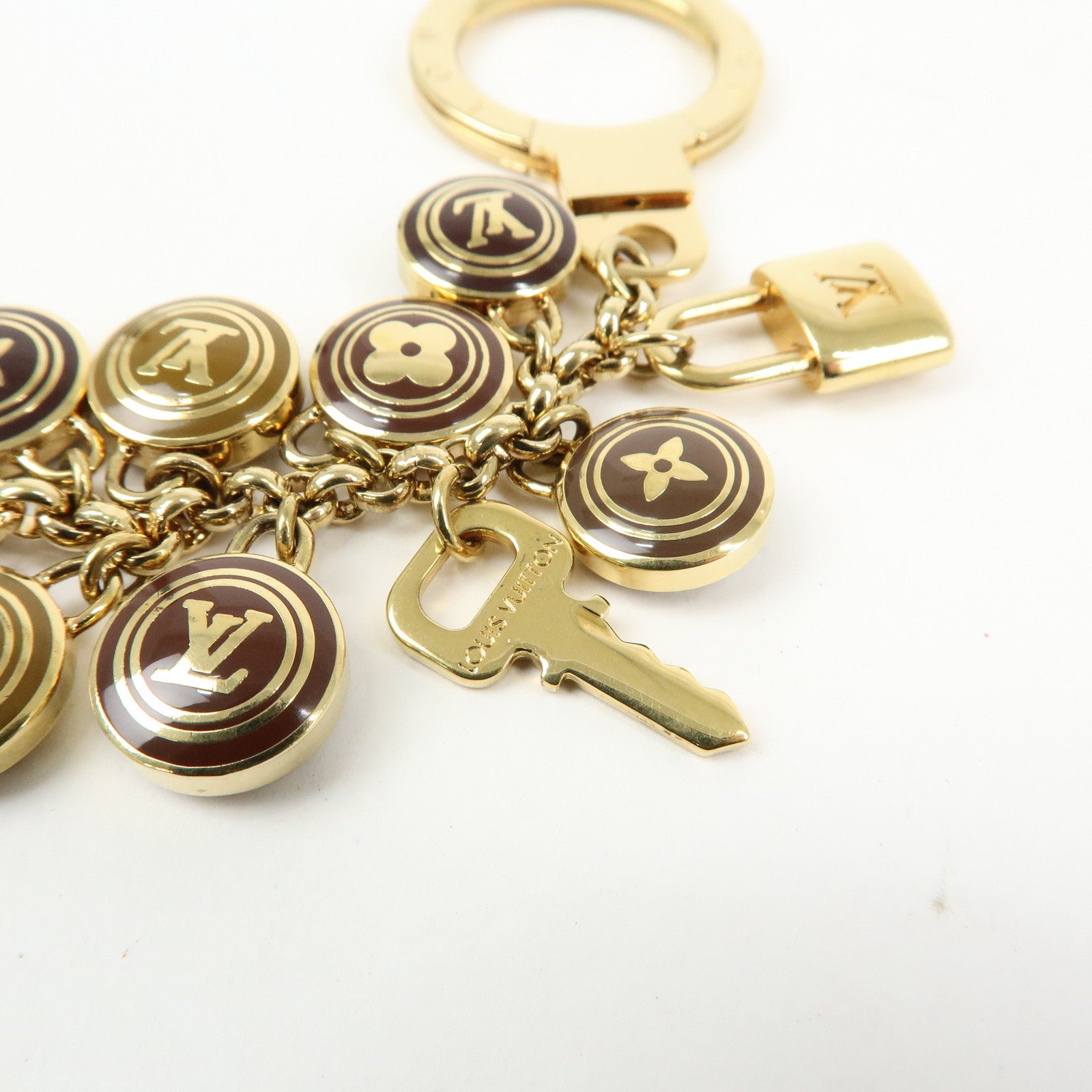 Louis Vuitton Porte Cles Pastilles Bag Charm Gold Brown M65387