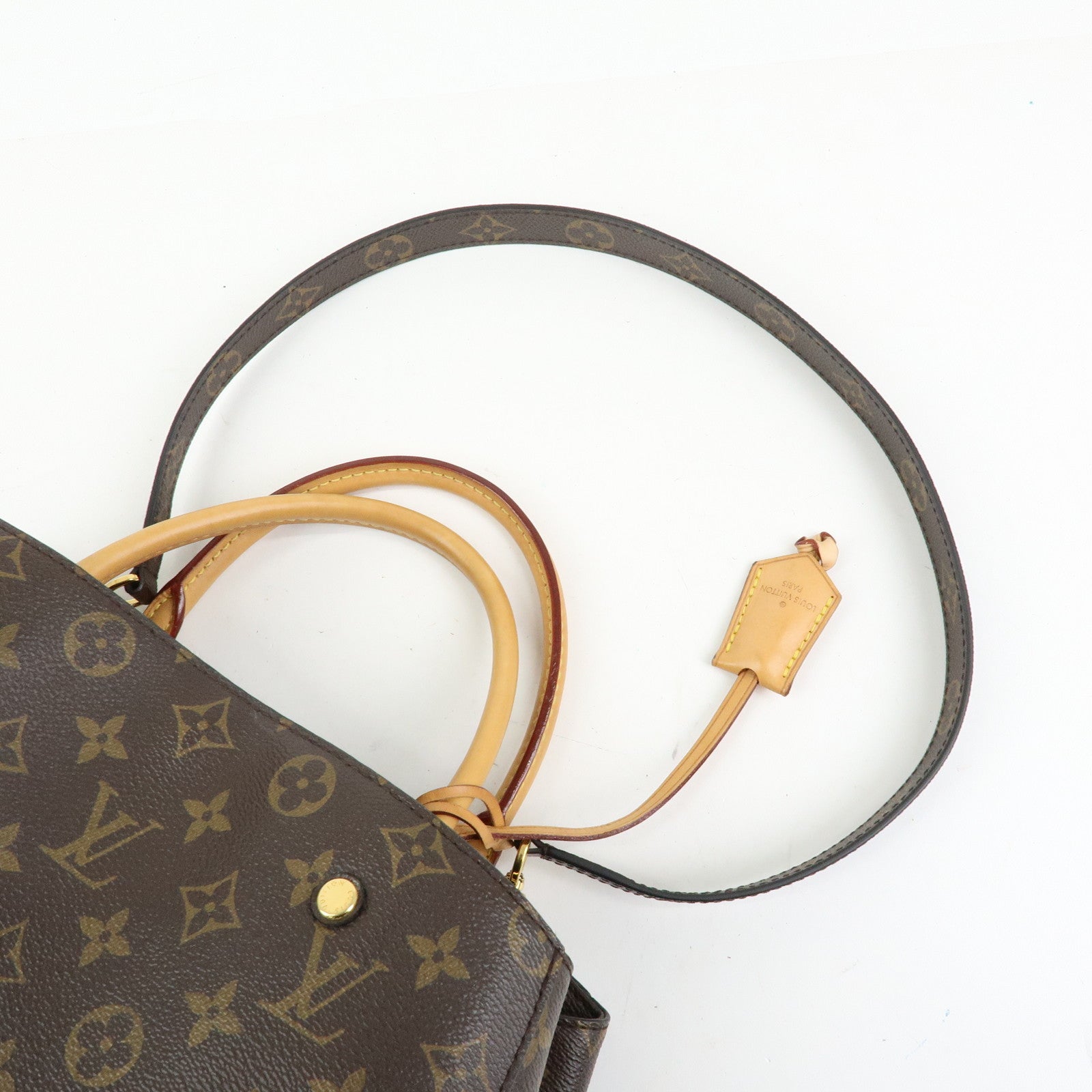 Louis Vuitton Monogram Montaigne MM 2Way Bag Hand Bag Brown M41056