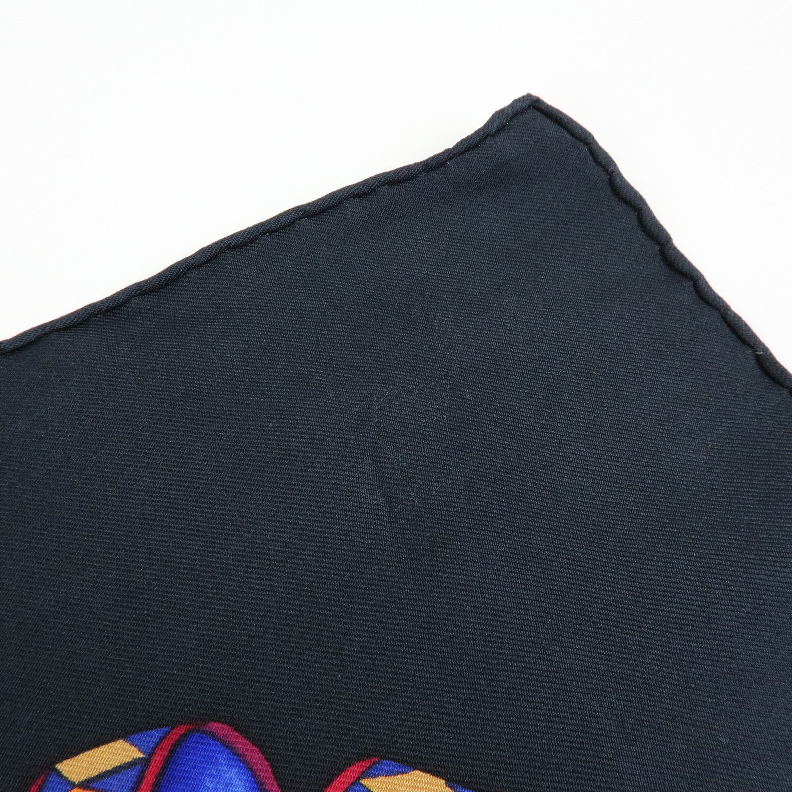 HERMES Carre 90 Silk 100% Scarf LES RUBANS DU CHEVAL Black