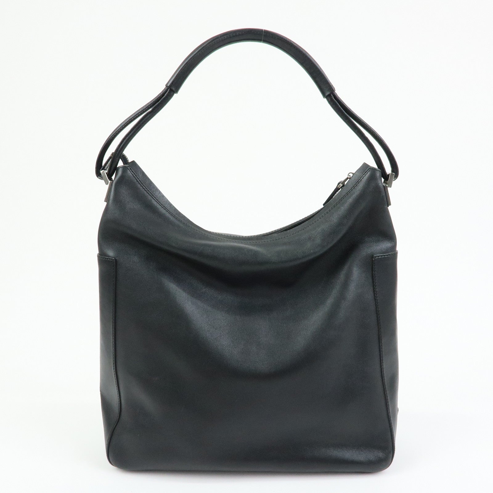 GUCCI Leather Shoulder Bag Hand Bag Tote Bag Black 001・3770