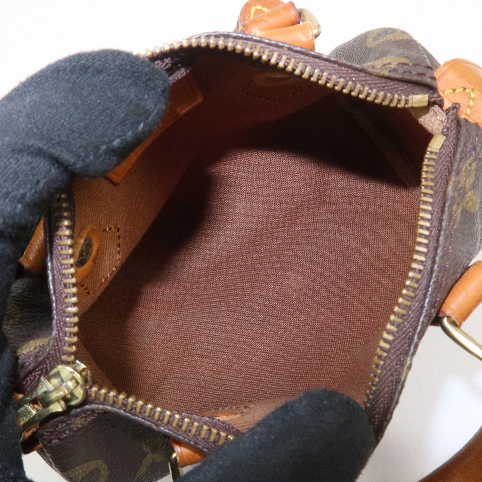 Louis Vuitton Monogram Mini Speedy Hand Bag Brown M41534