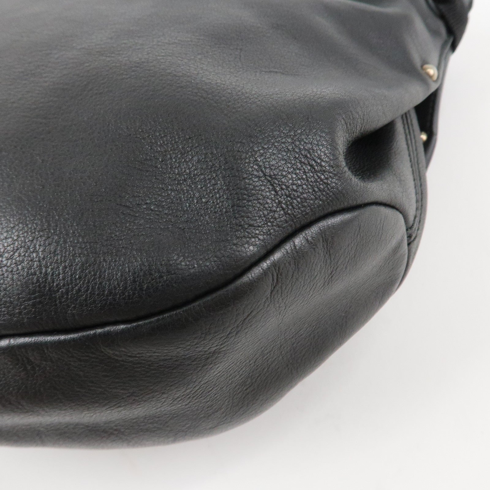 Ferragamo Vara Ribbon Leather Shoulder Bag Hand Bag Black Used