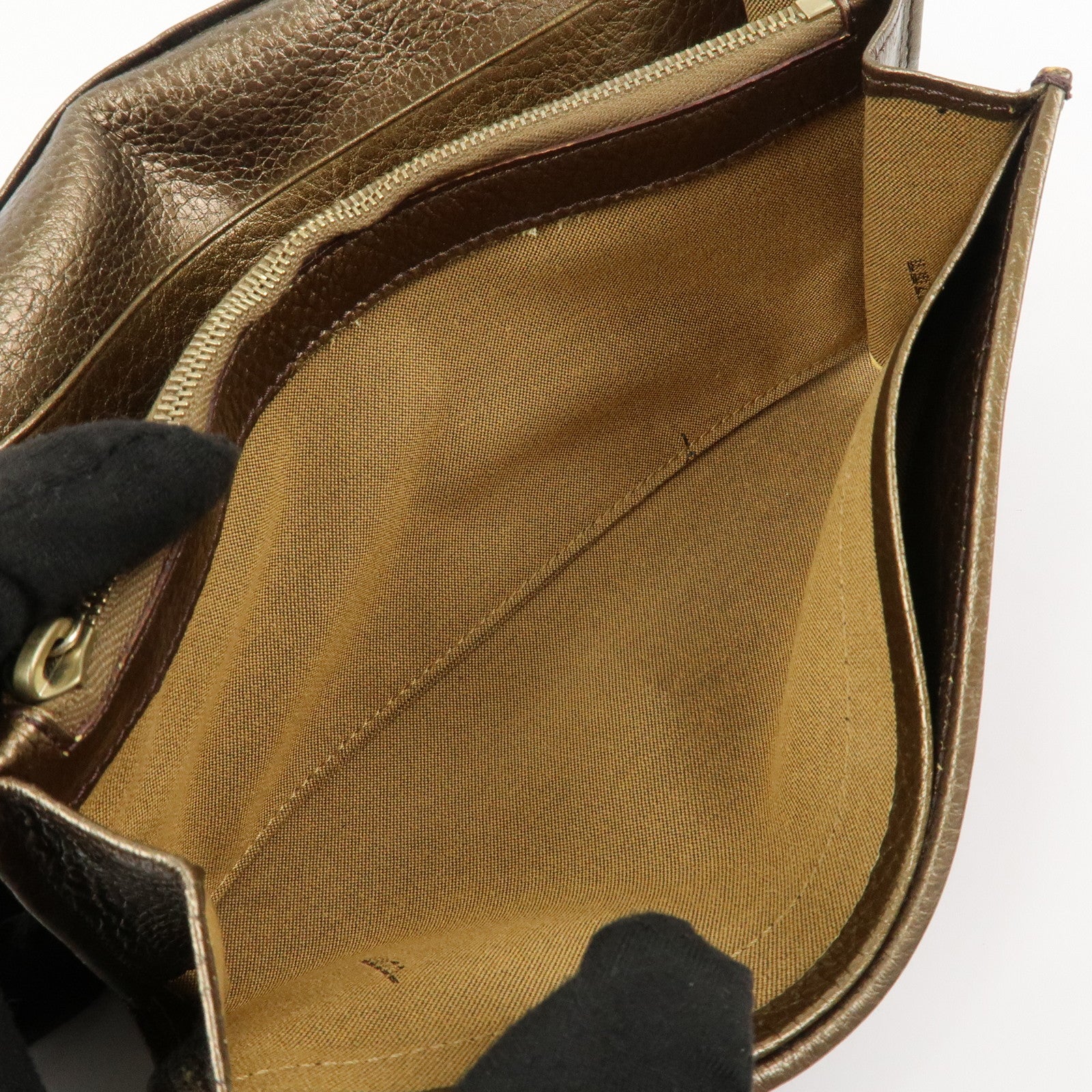 FENDI Zucca Canvas Leather Bi-fold Long Wallet Brown Gold 8M0000