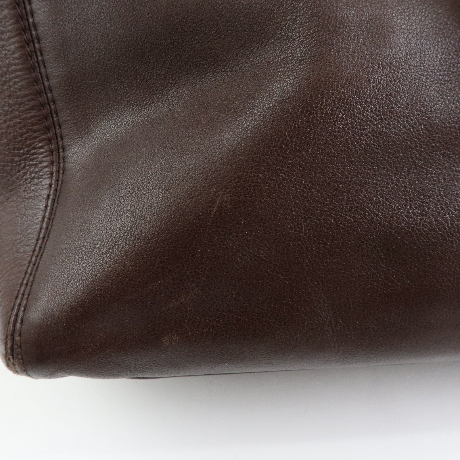 CHANEL COCO Mark Calf Leather 2WAY Bag Tote Bag Brown