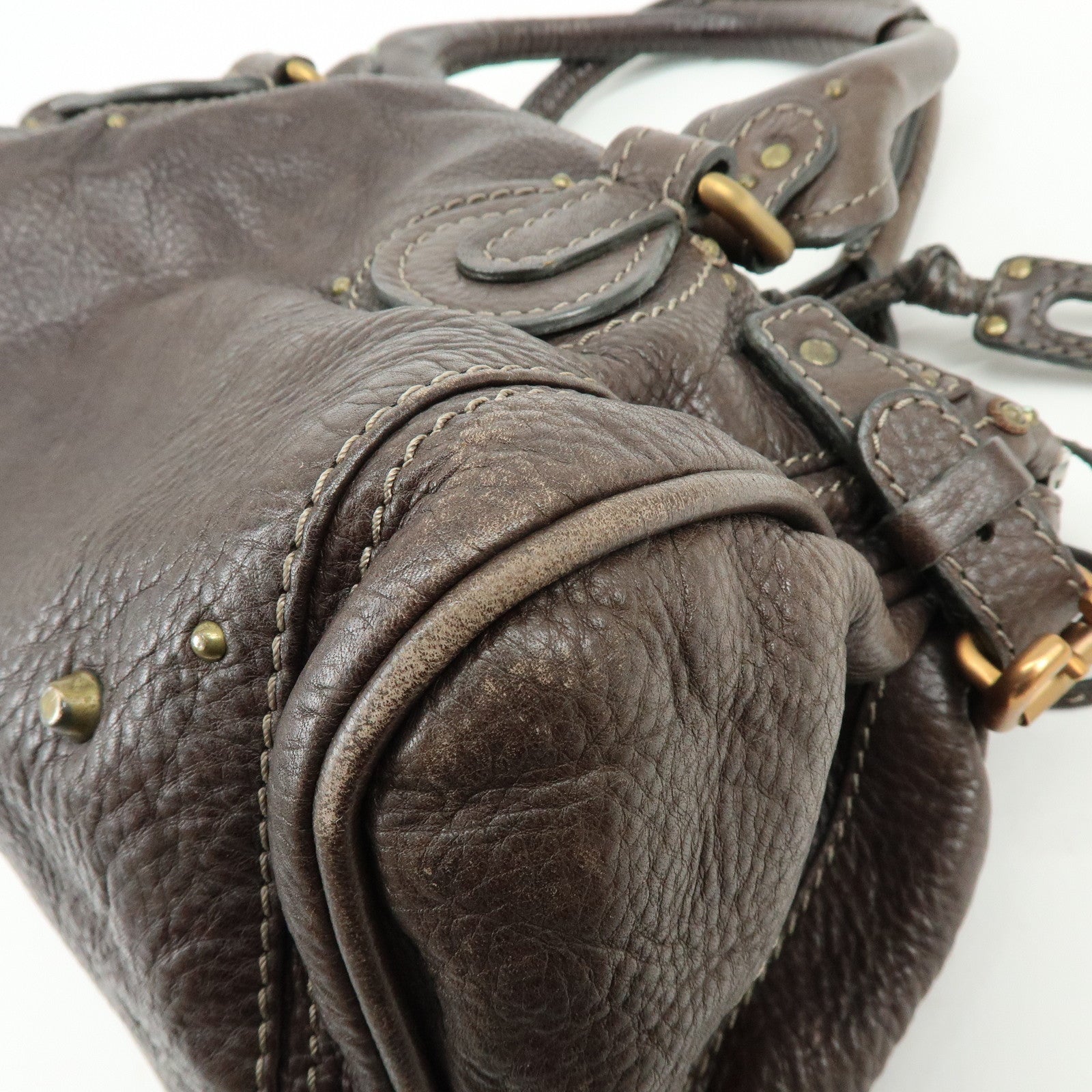 Chloe Paddington Leather Tote Bag Shoulder Bag Dark Brown