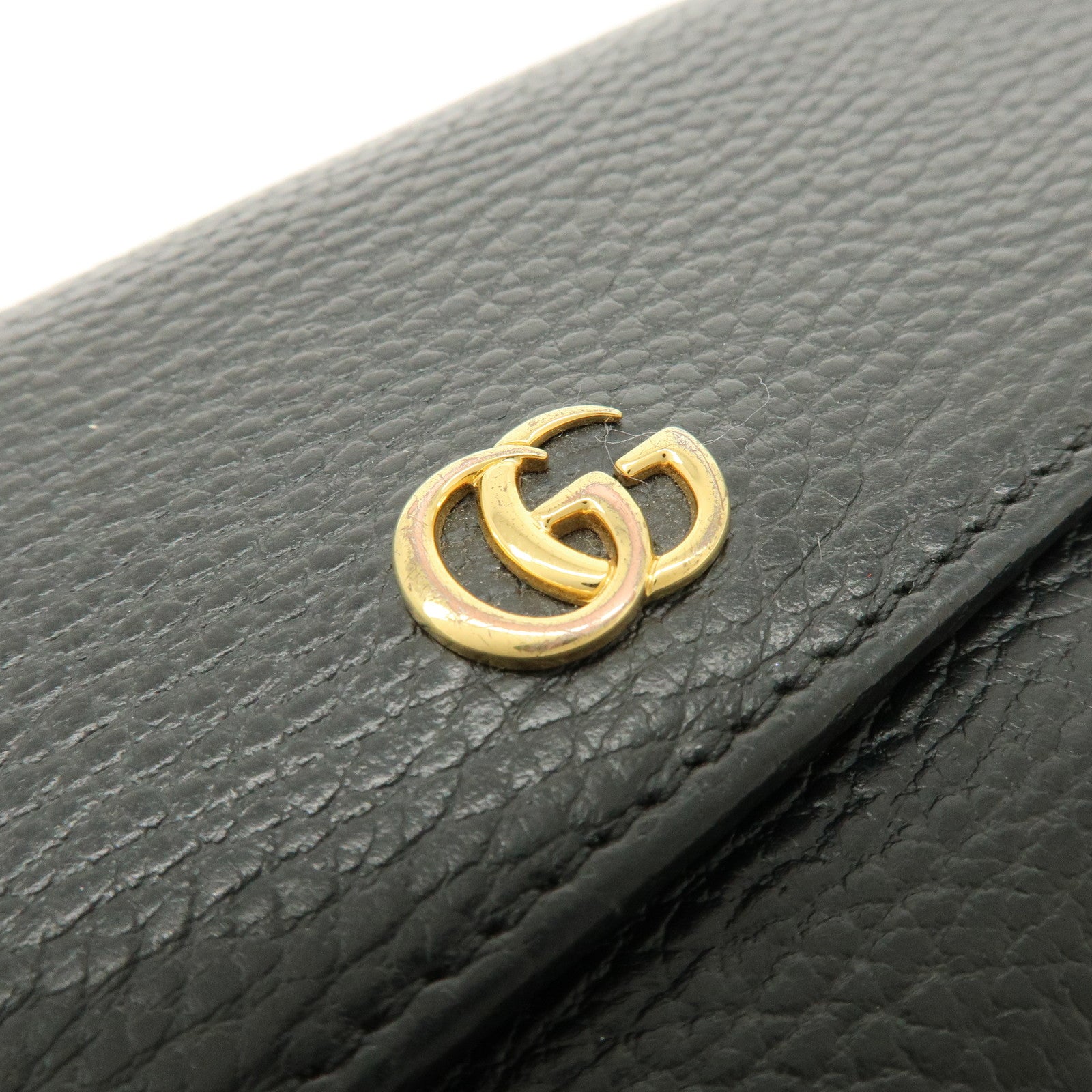 GUCCI GG Marmont Leather Long Wallet Black 456116