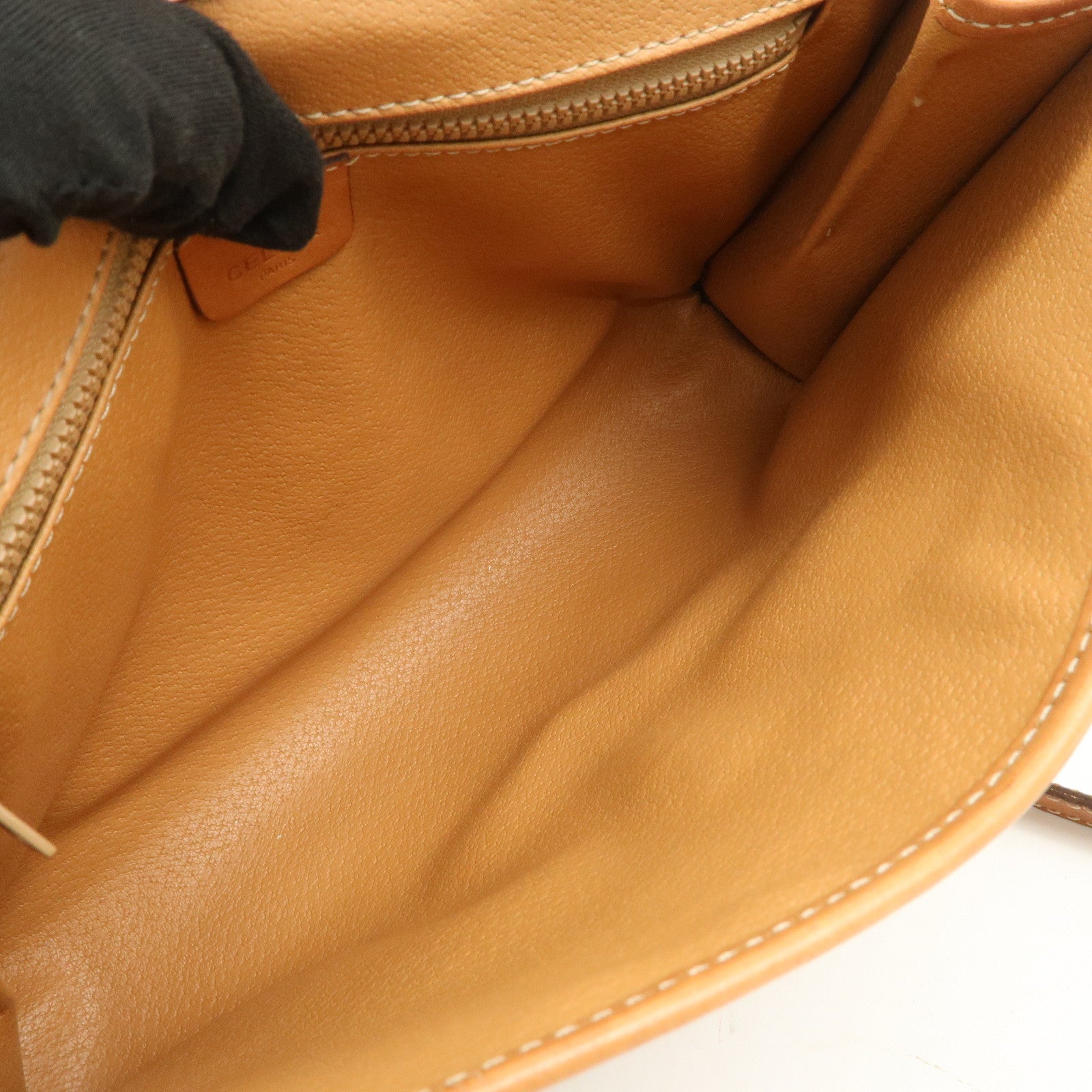 CELINE Macadam PVC Leather 2Way Bag Shoulder Bag Beige