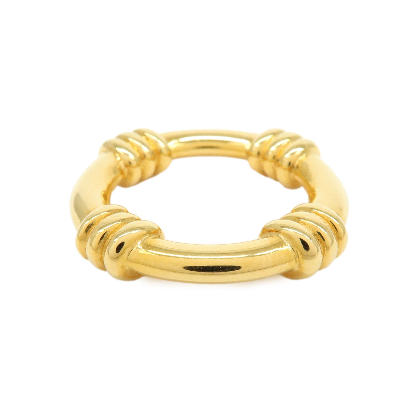HERMES Boué Metal Scarf Ring Gold