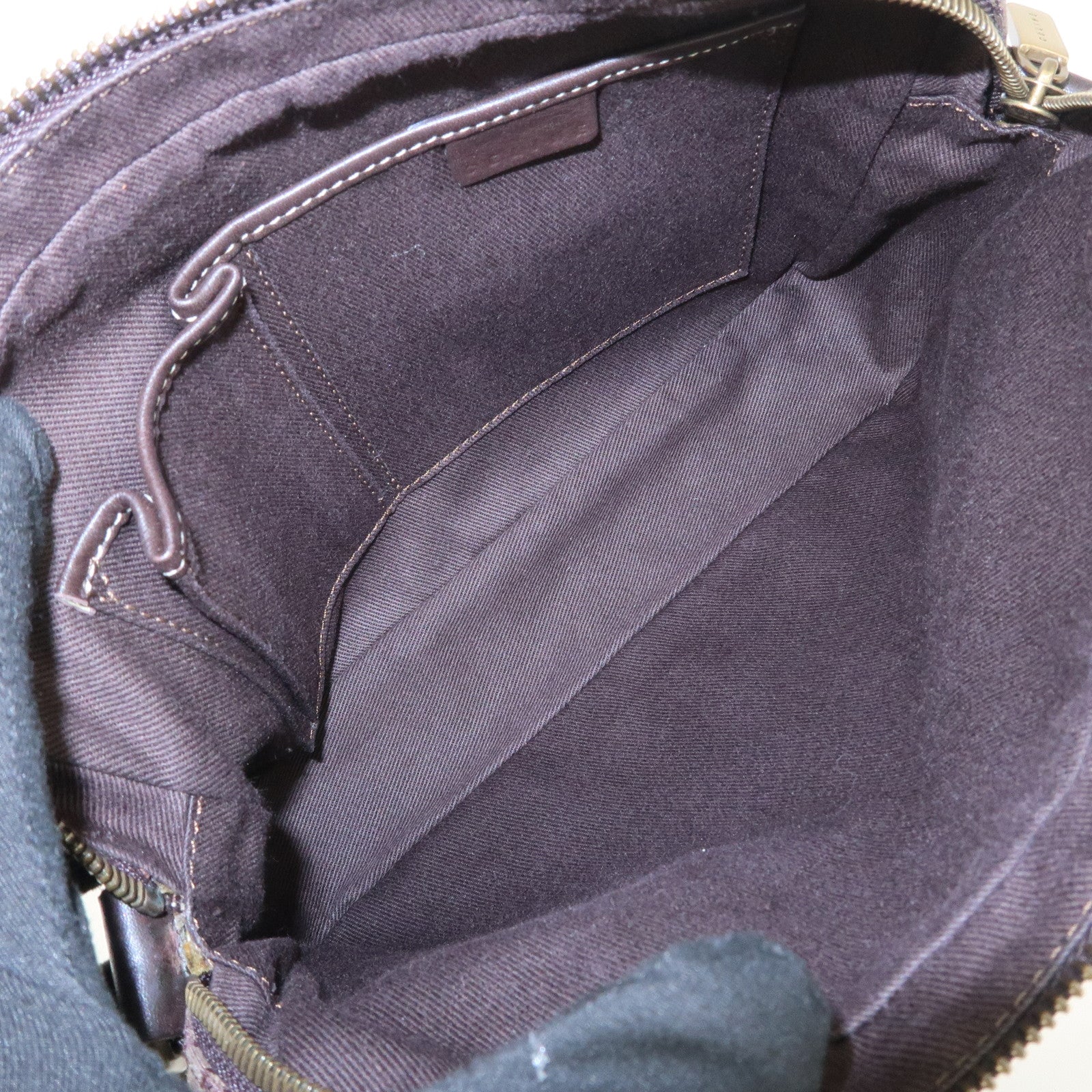 CELINE Macadam Canvas Leather Shoulder Bag Crossbody Bag Brown