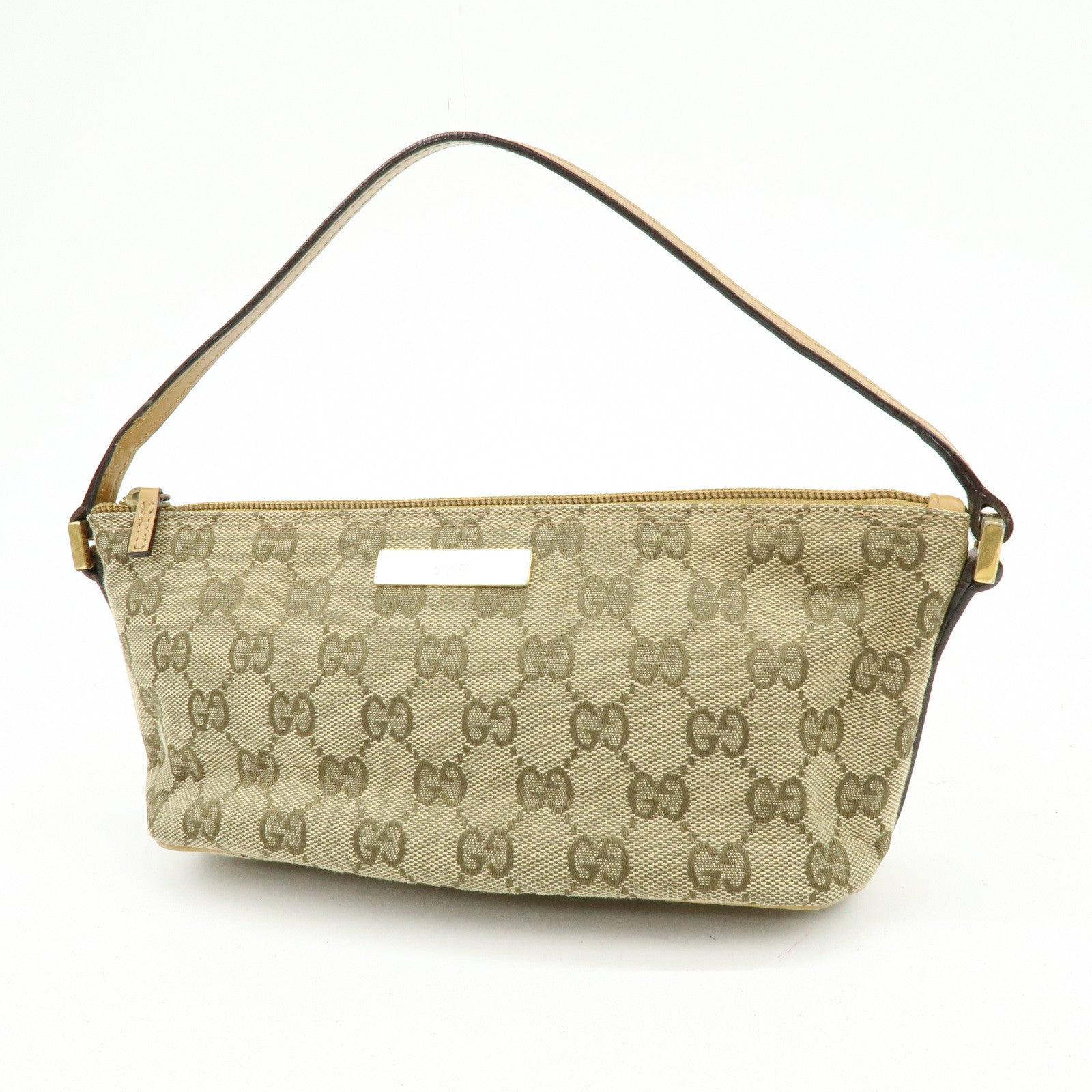 GUCCI Boat Bag GG Canvas Leather Hand Bag Beige Yellow 039・1103