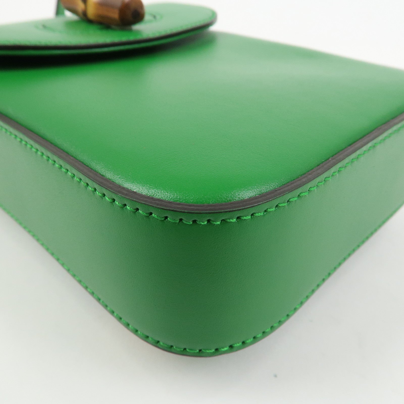GUCCI Bamboo Leather 2Way Bag Backpack Shoulder Bag Green 702106