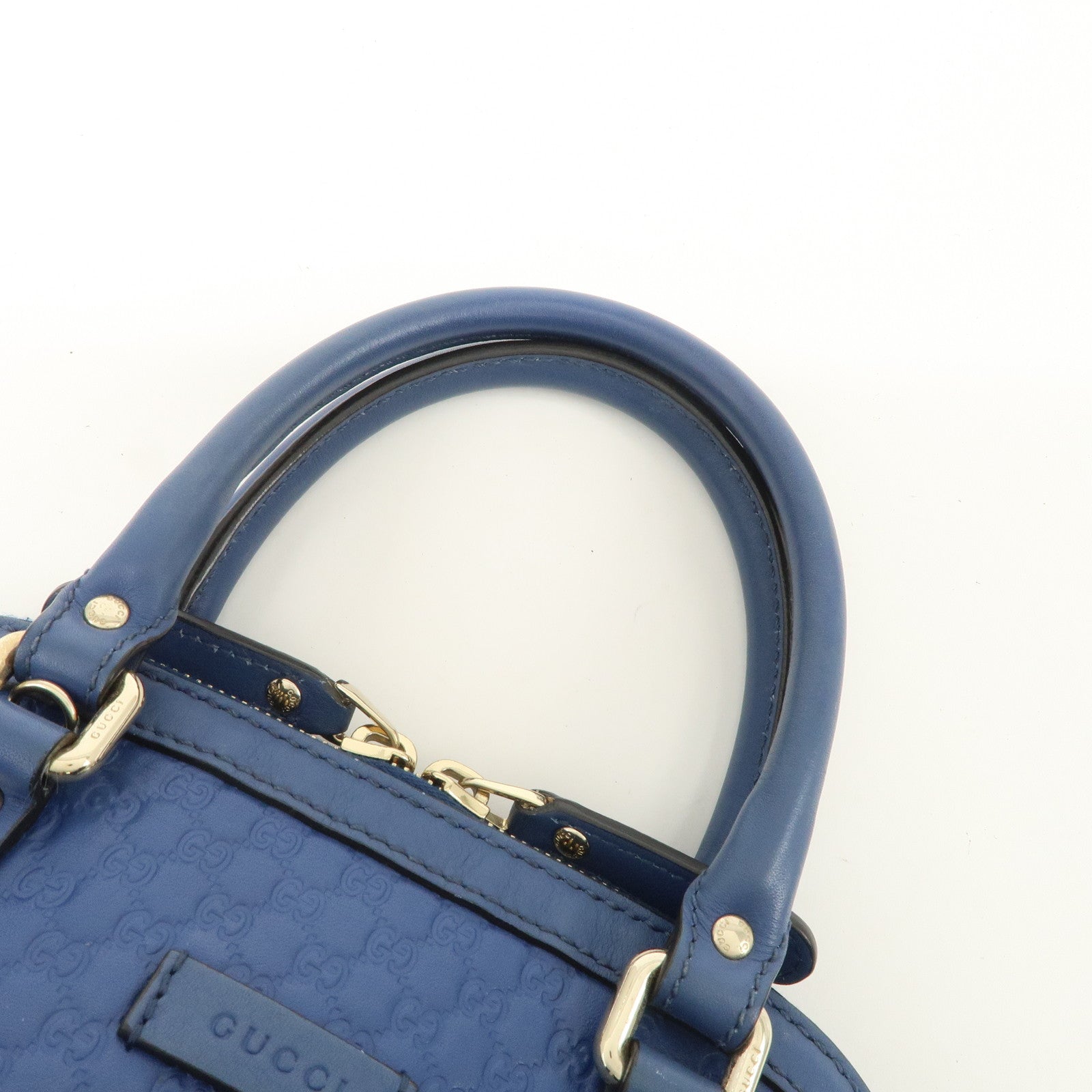 GUCCI Micro Guccissima 2Way Bag Hand Bag Shoulder Bag Blue 449654