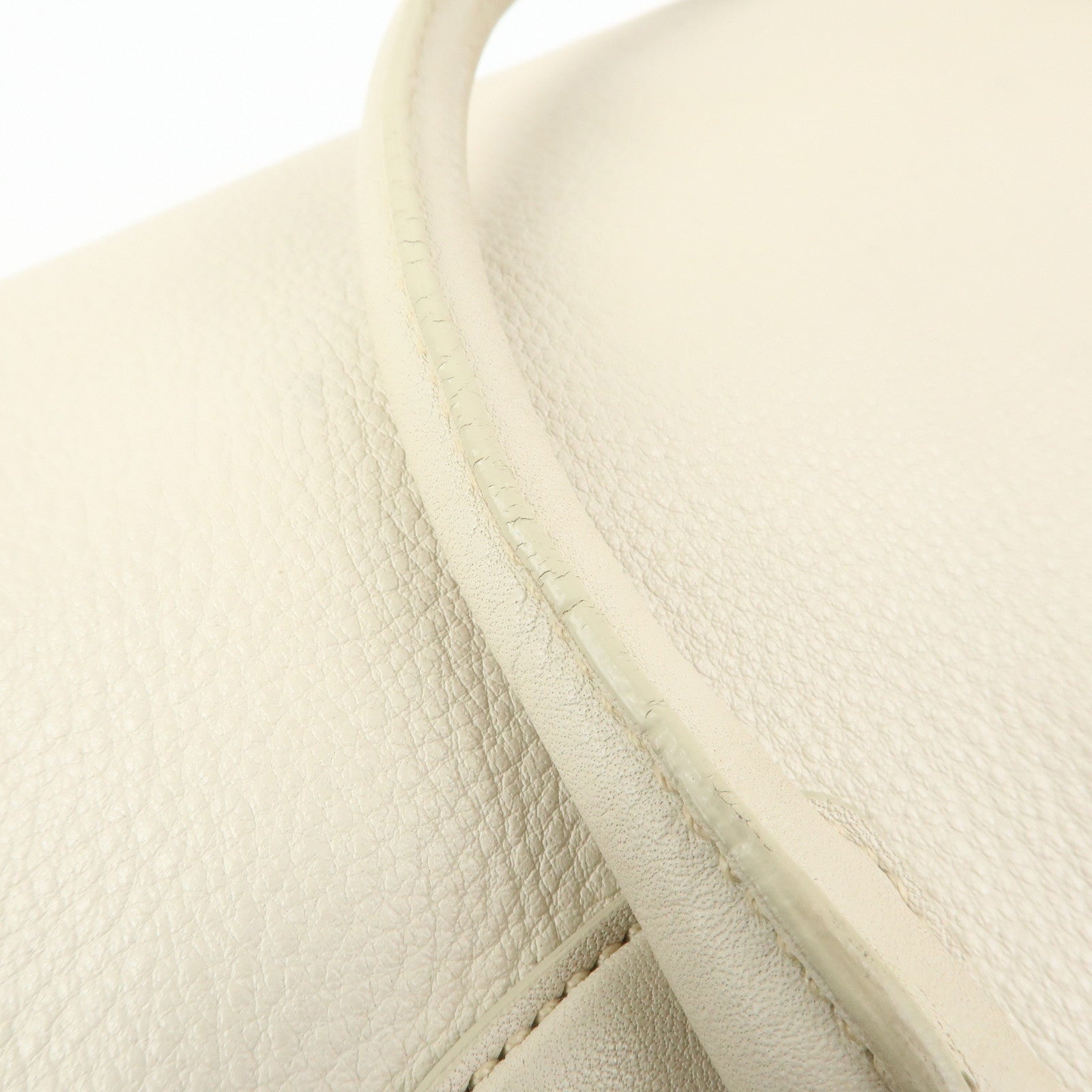 PRADA Vitello Daino Leather Hand Bag Ivory BL0804