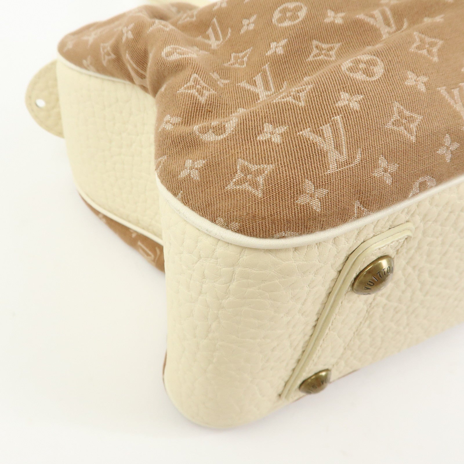 Louis Vuitton Monogram Mini Lin Trapes GM Hand Bag Camel M40060