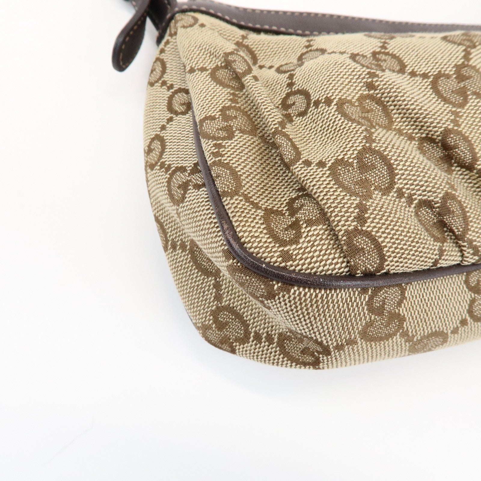 GUCCI Lovely Heart GG Canvas Leather Hand Bag Shoulder Bag 245938