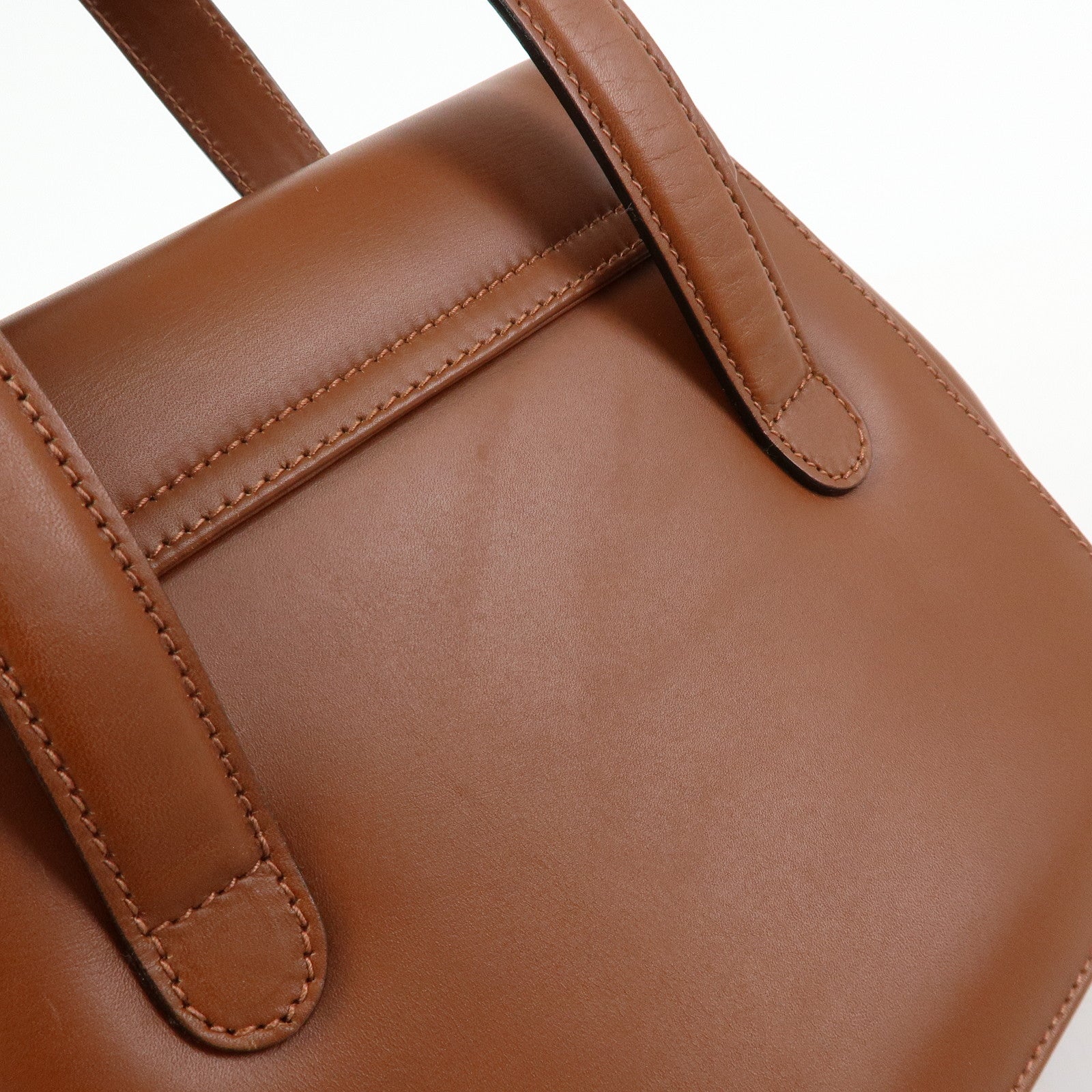 Ferragamo Gancini Leather 2Way Bag Hand Bag Shoulder Bag Brown