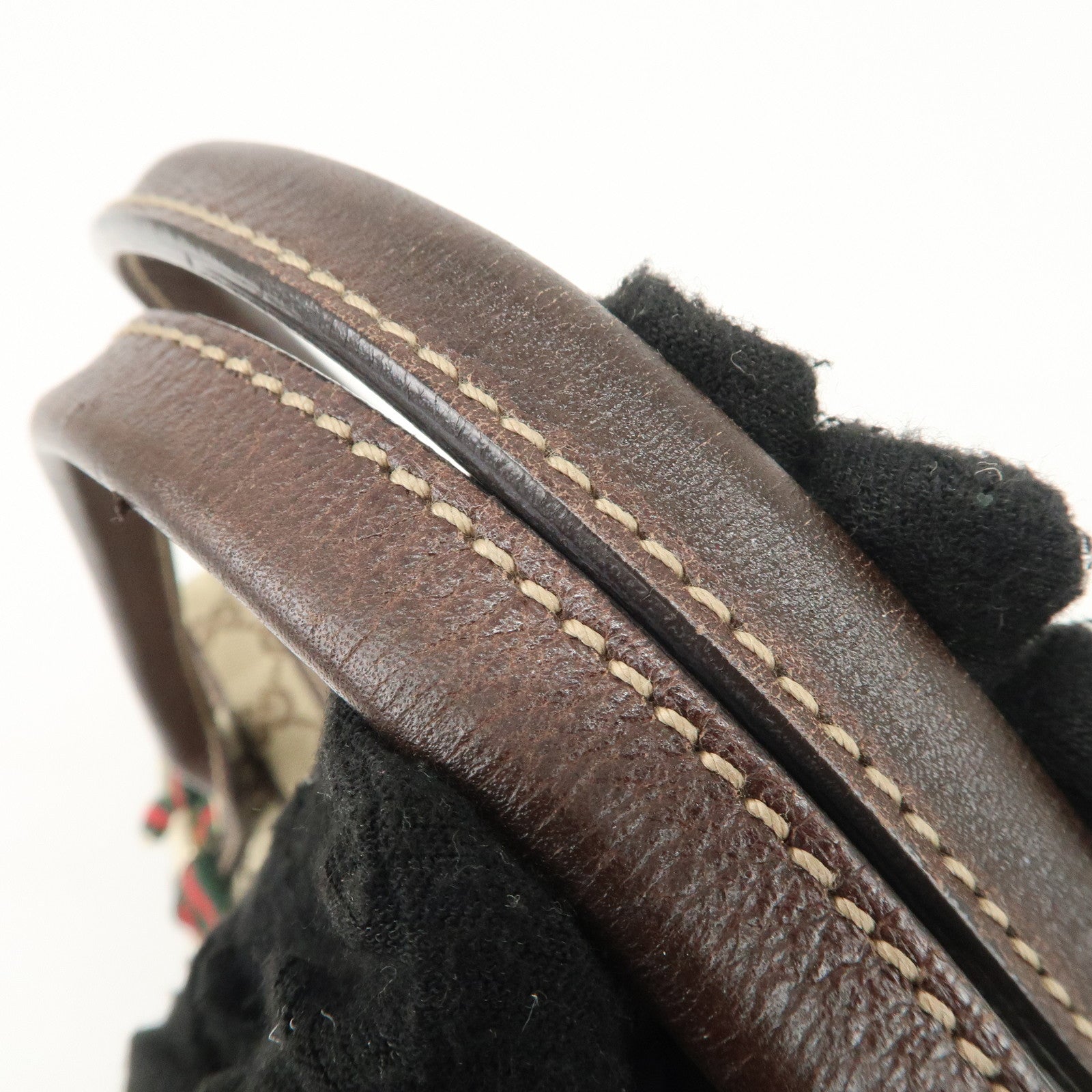 GUCCI  Sherry Princy Leather Canvas Boston Bag Hand Bag Brown 161720 Used