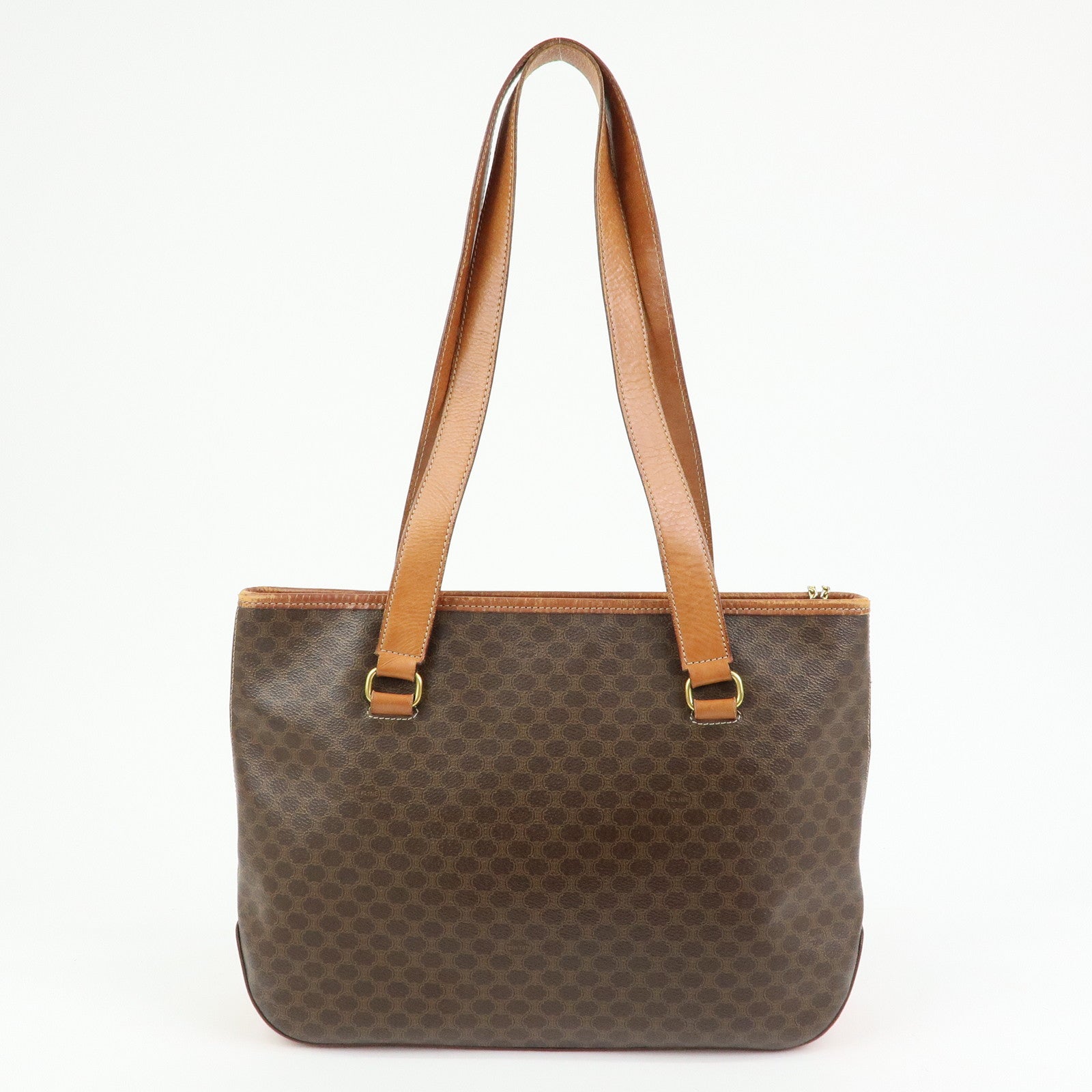 CELINE Macadam PVC Leather Tote Bag Shoulder Bag Brown