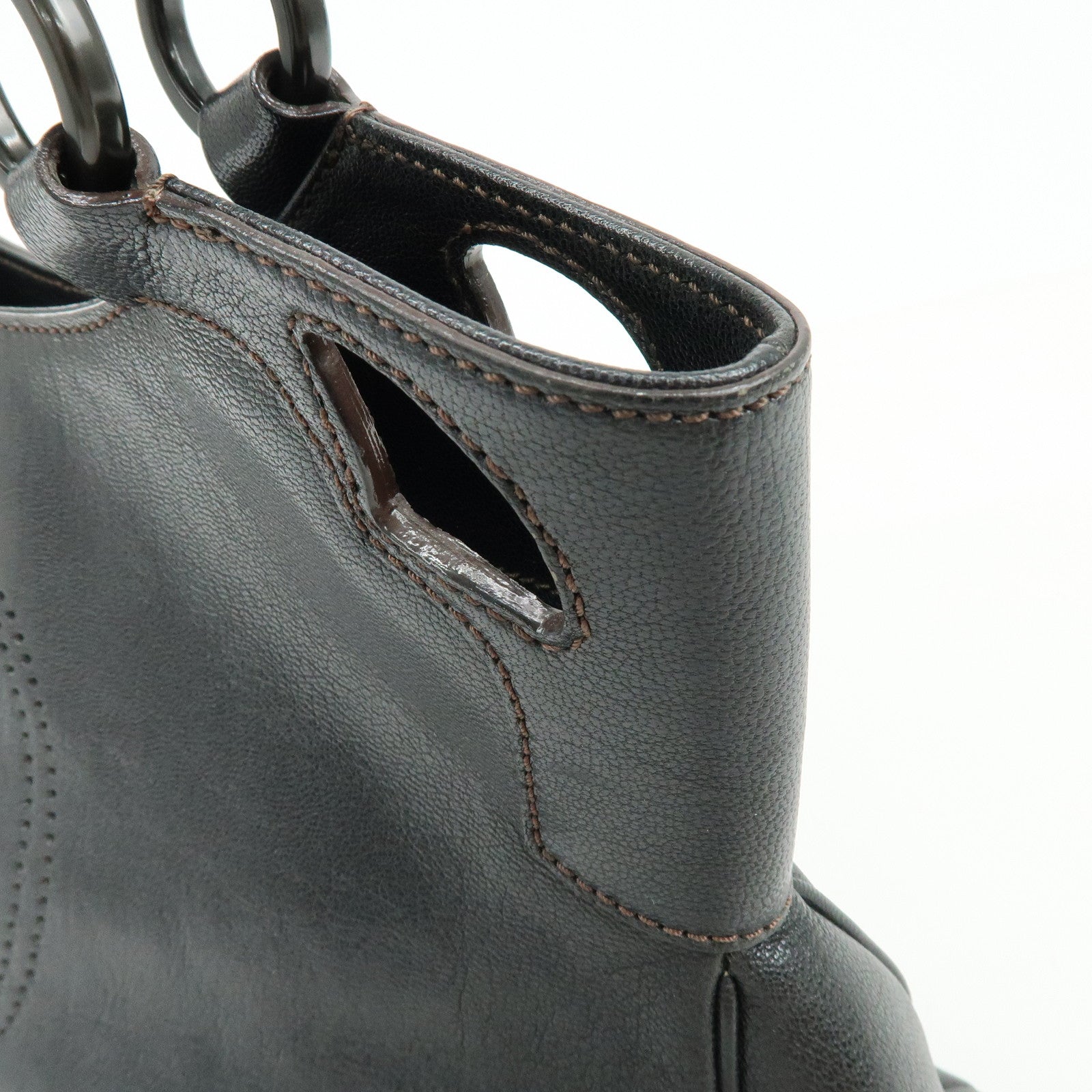 Cartier Marcello de Cartier Leather Hand Bag Tote Bag Black