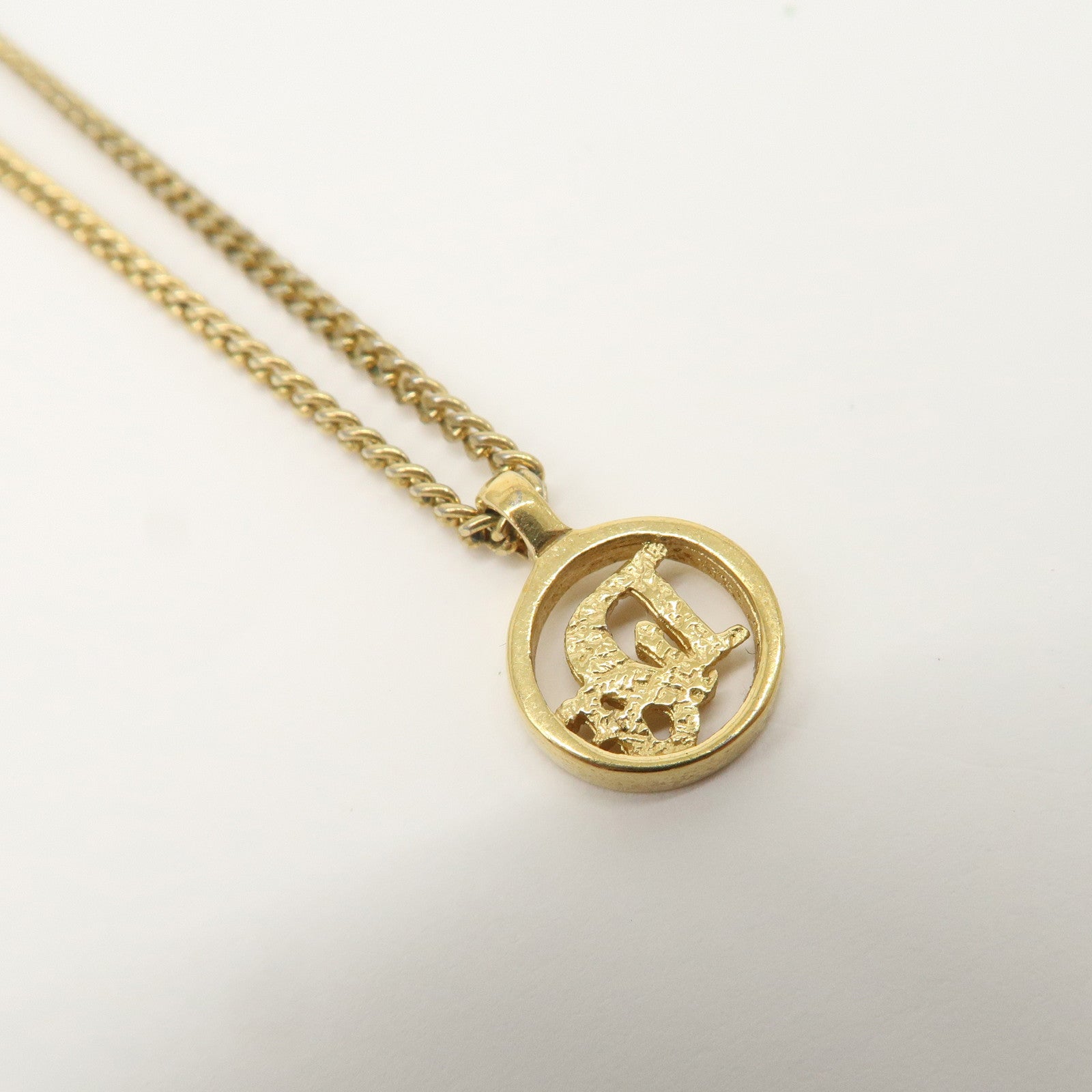 Christian Dior Logo Metal Necklace Choker Gold